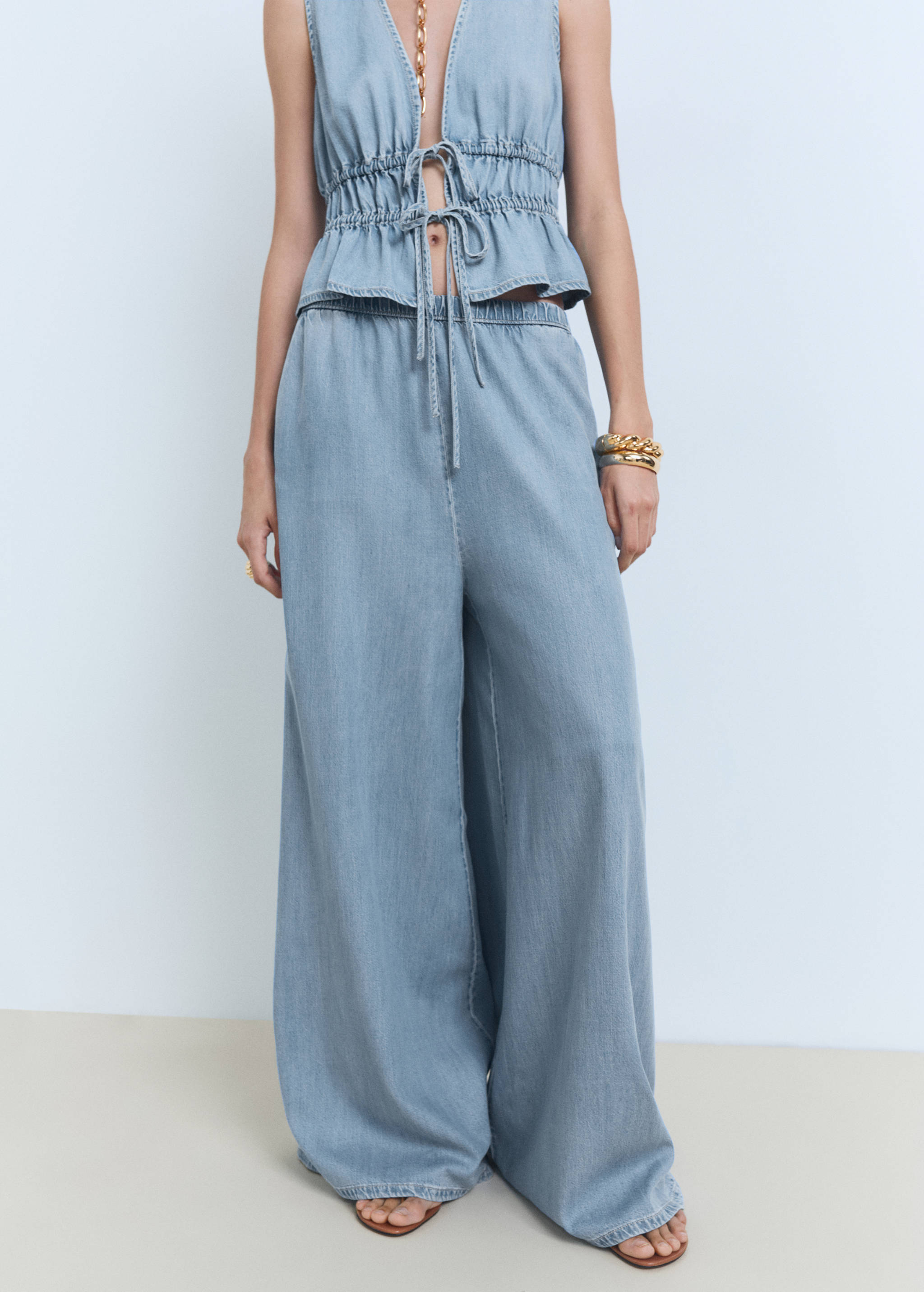 Lyocell palazzo pants - Medium plane