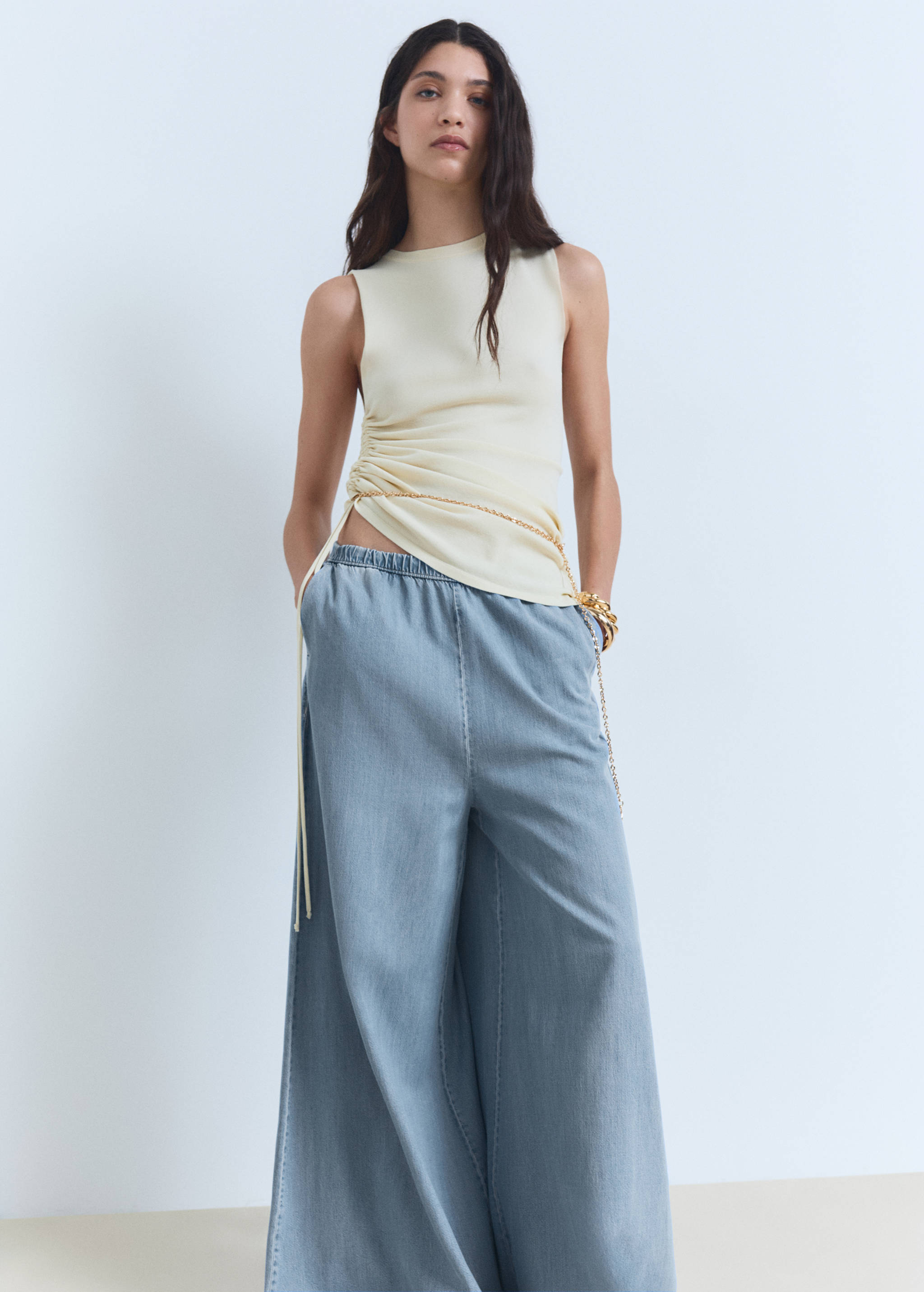Lyocell palazzo pants - Details of the article 2