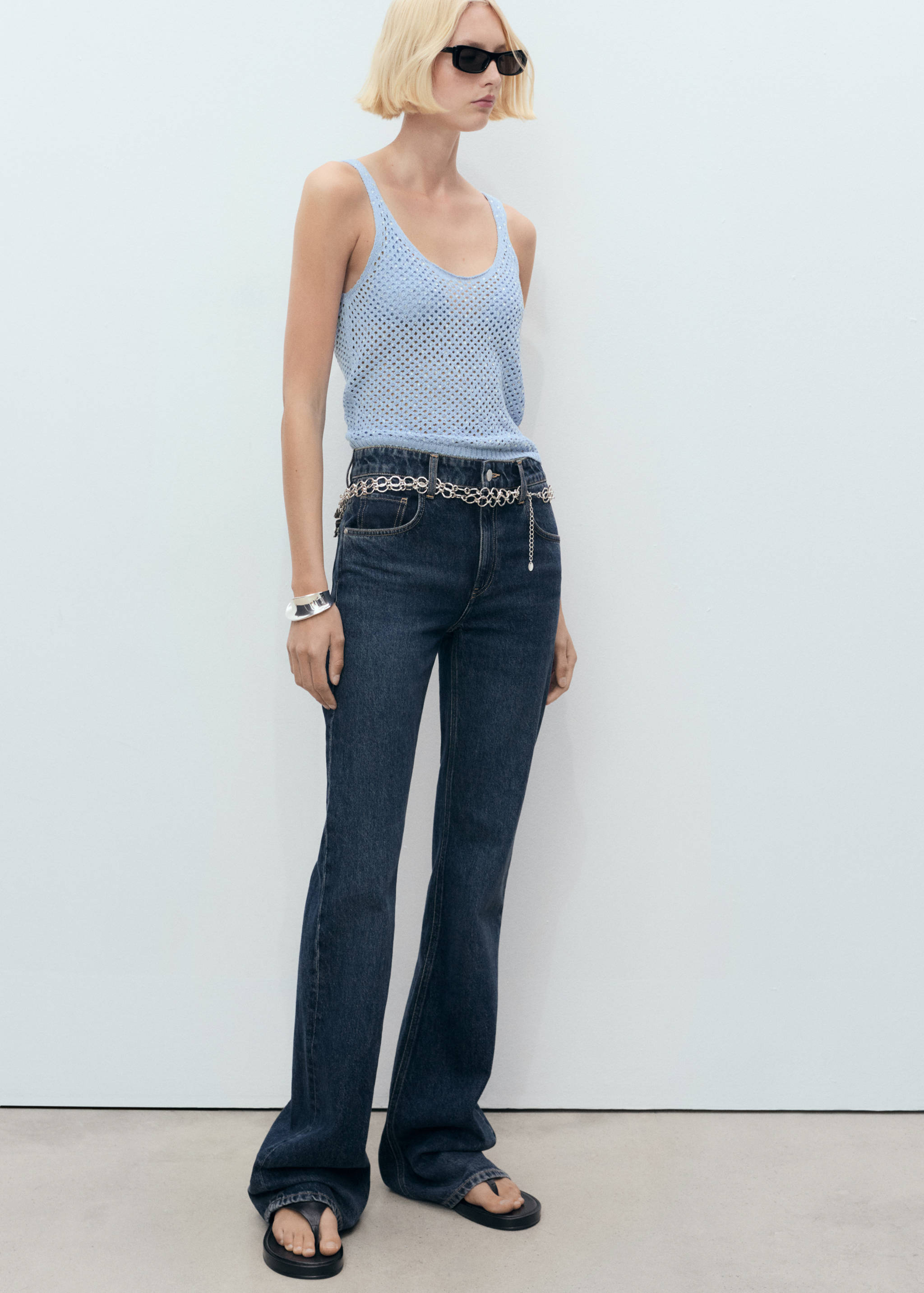 Knitted top with rhinestone detail - Details of the article 2