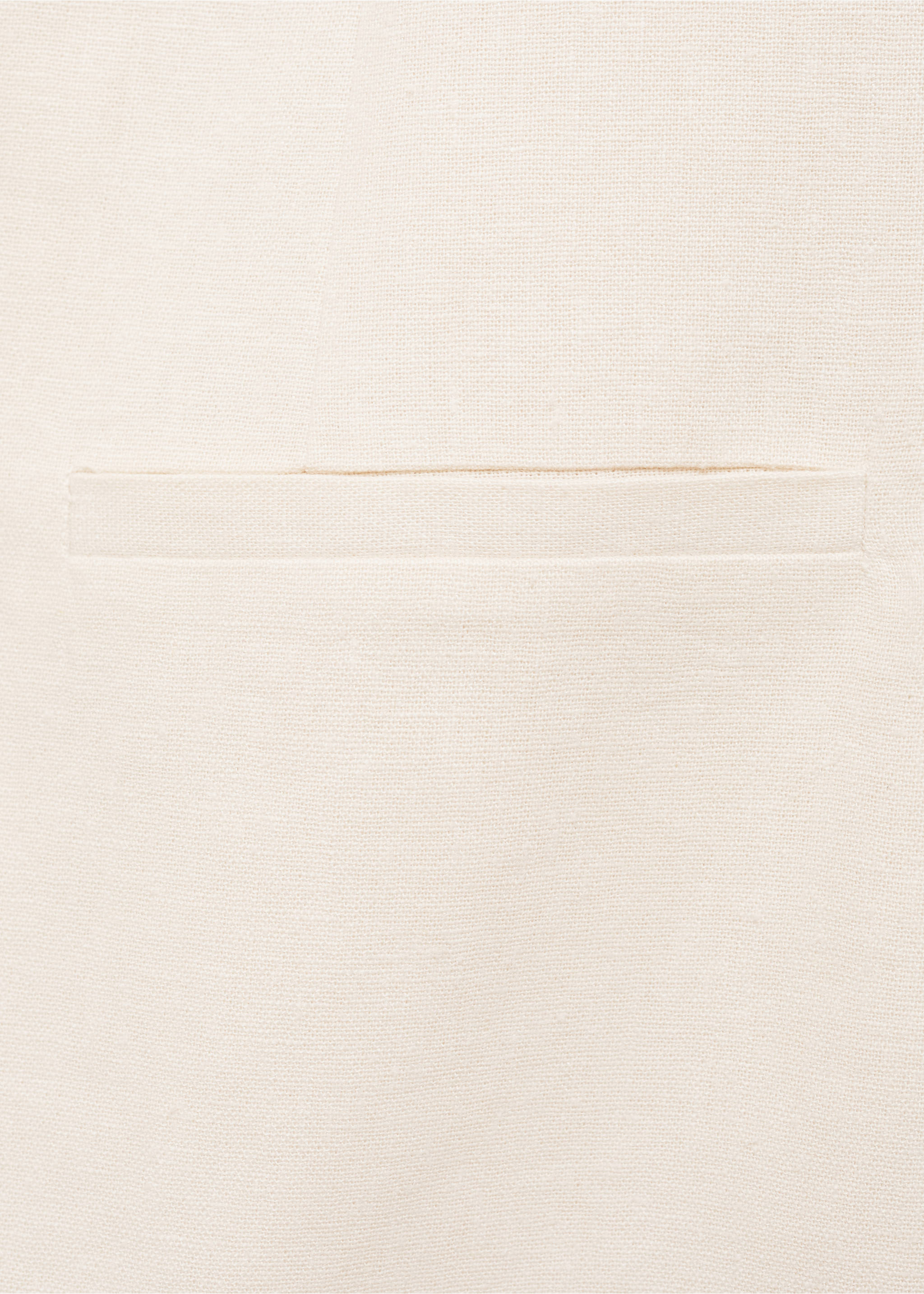 Short button-down linen-blend dress - Details of the article 0, Ecru. Ref: 87039065-00.