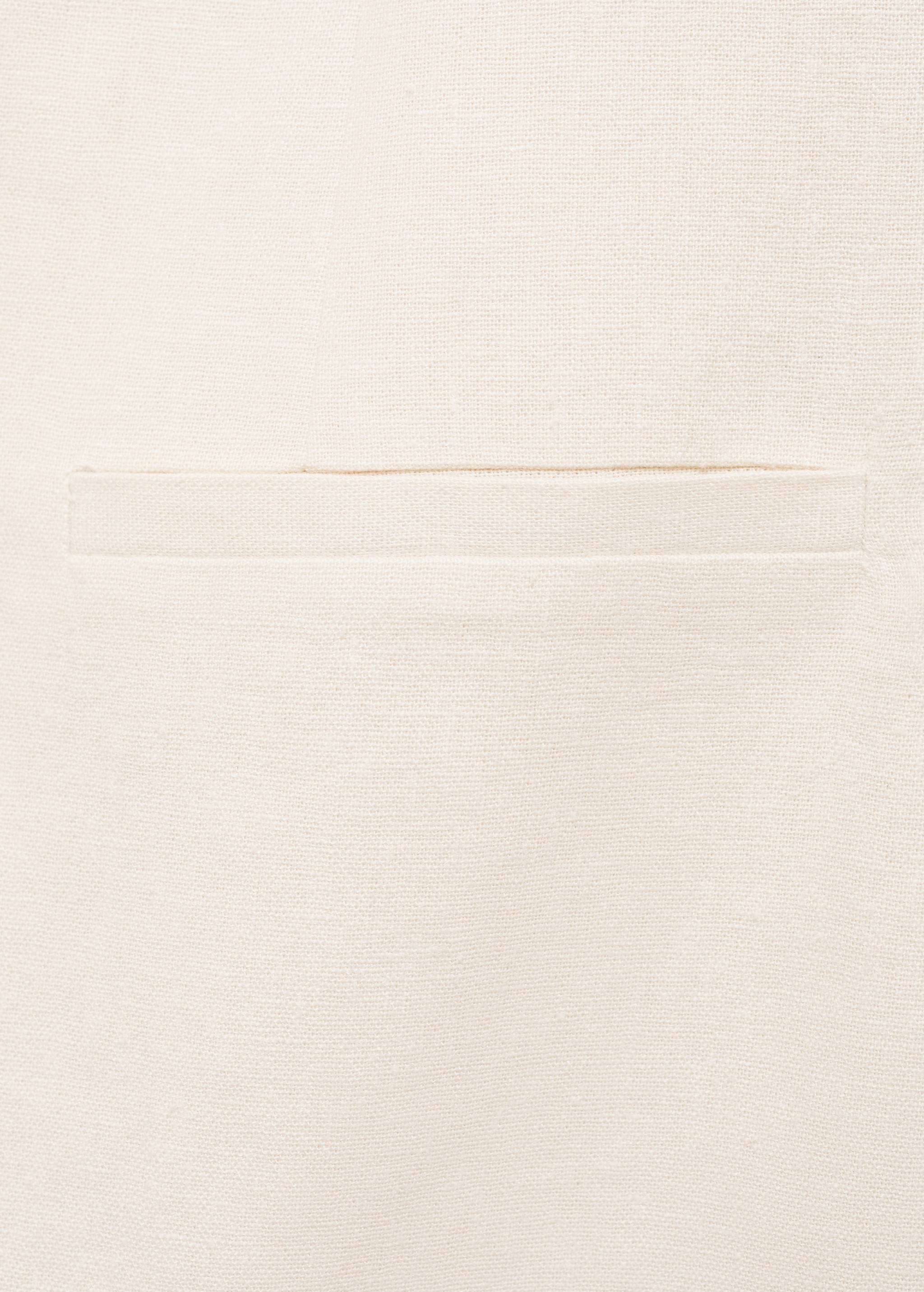 Short button-down linen-blend dress - Details of the article 0