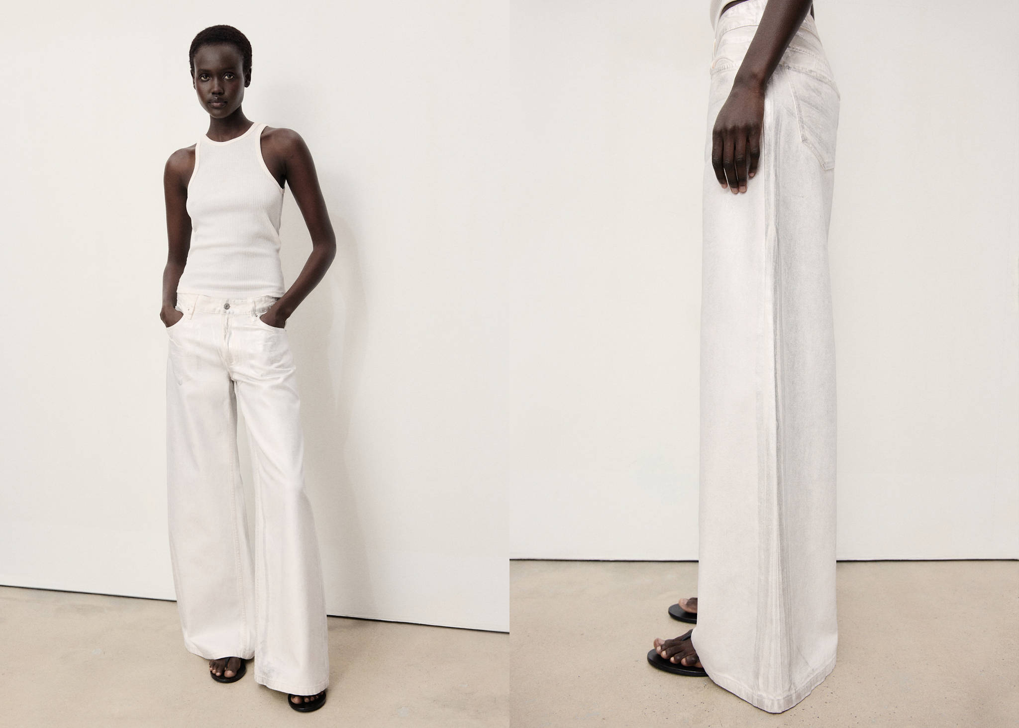 Jean wideleg finition métallisée - Plan panoramique
