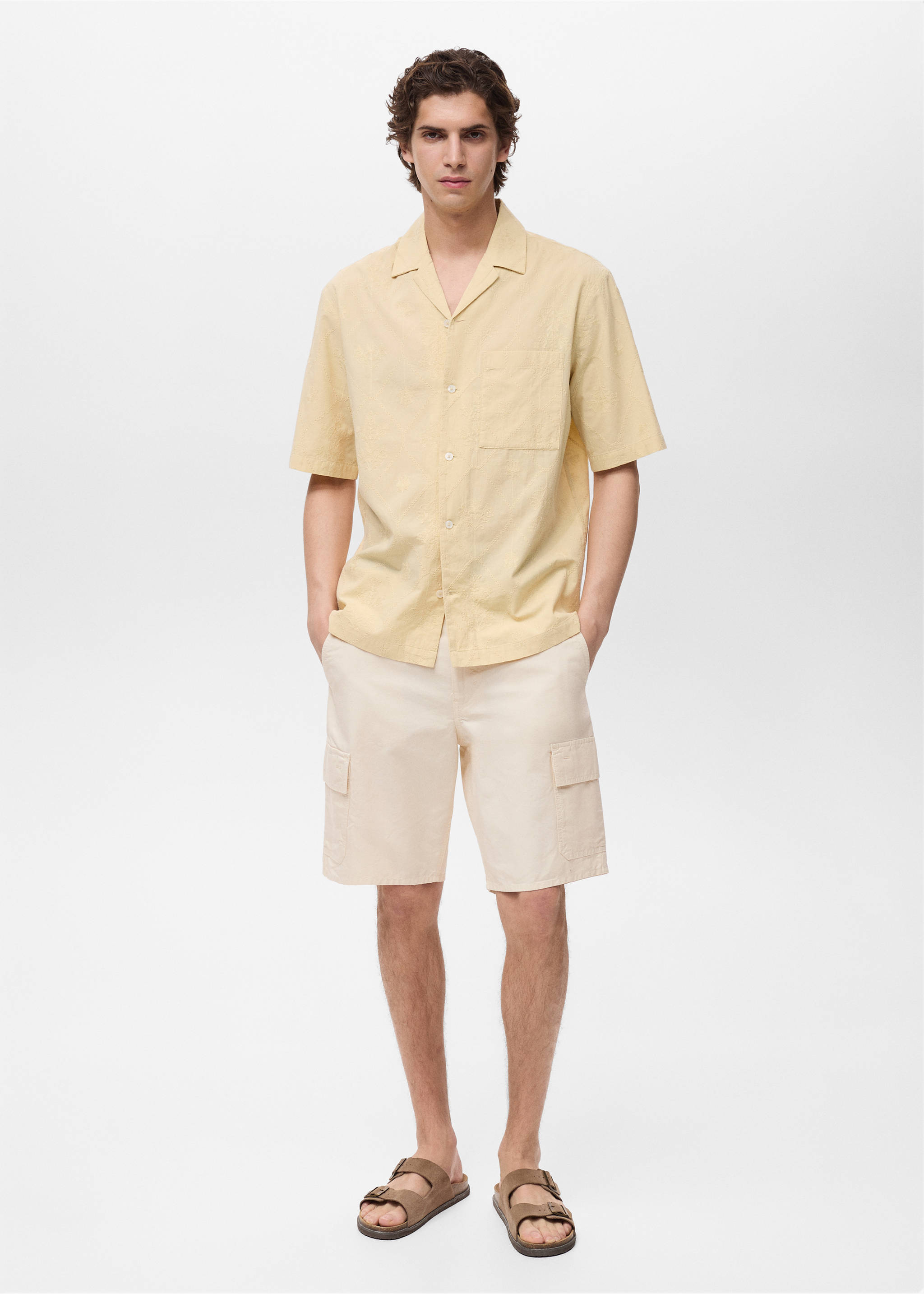 Cargo Bermuda shorts - General plane, Ivory White. Ref: 87039205-00.
