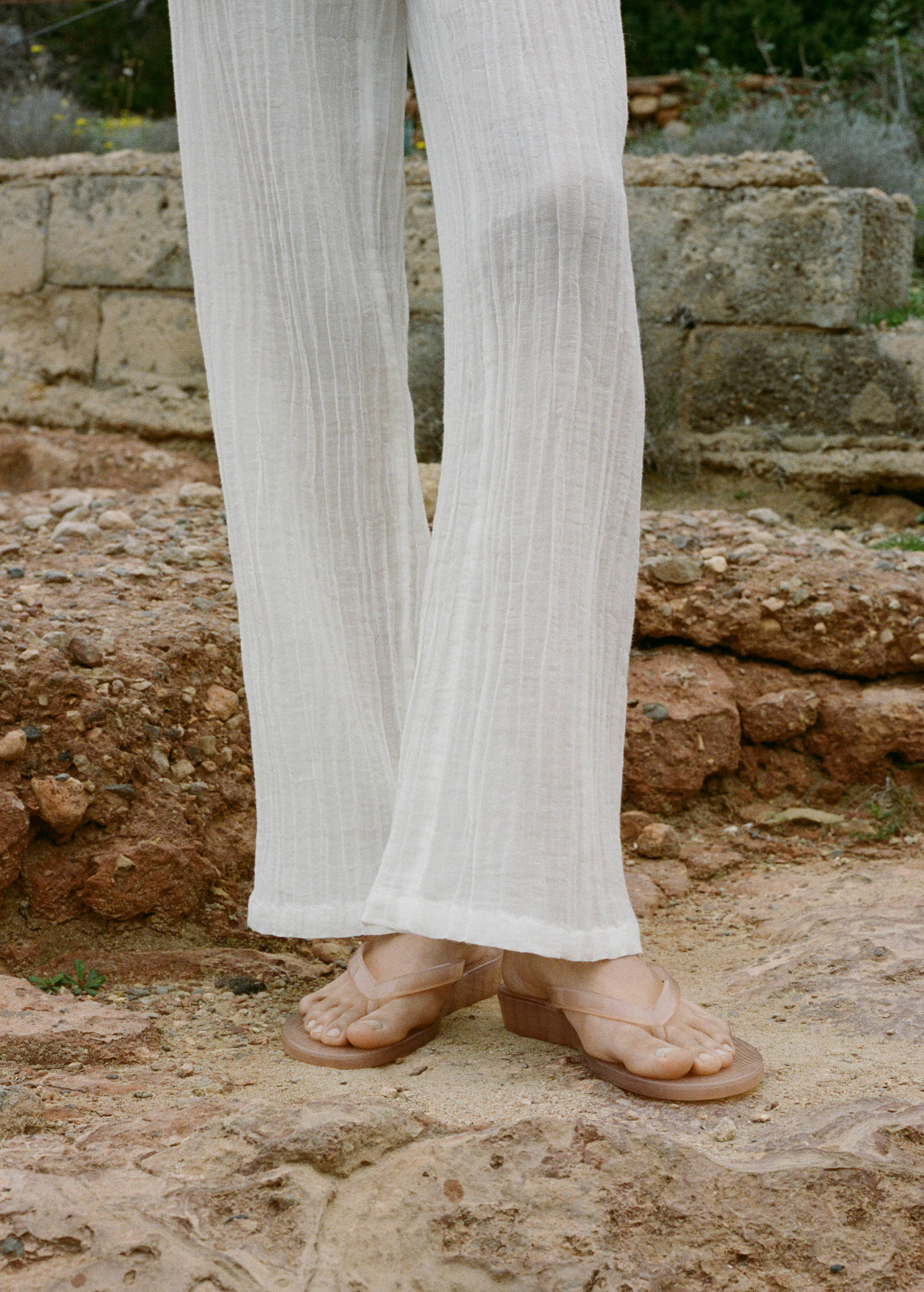 Pantalón ramio fluido lazo - Reverso del artículo