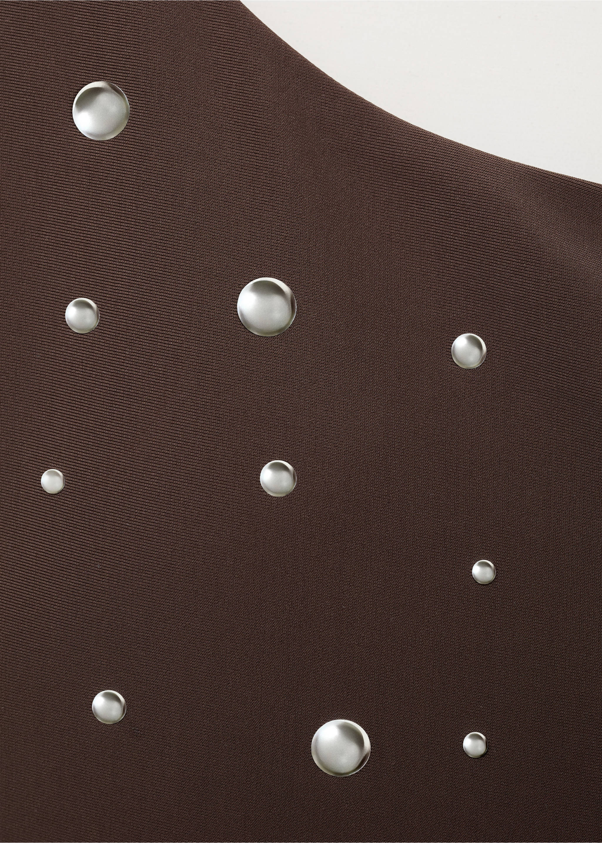 Asymetryczny kostium kąpielowy z metalowymi elementami - Szczegóły artykułu 8, Czekoladowy. Ref: 87039208-00.