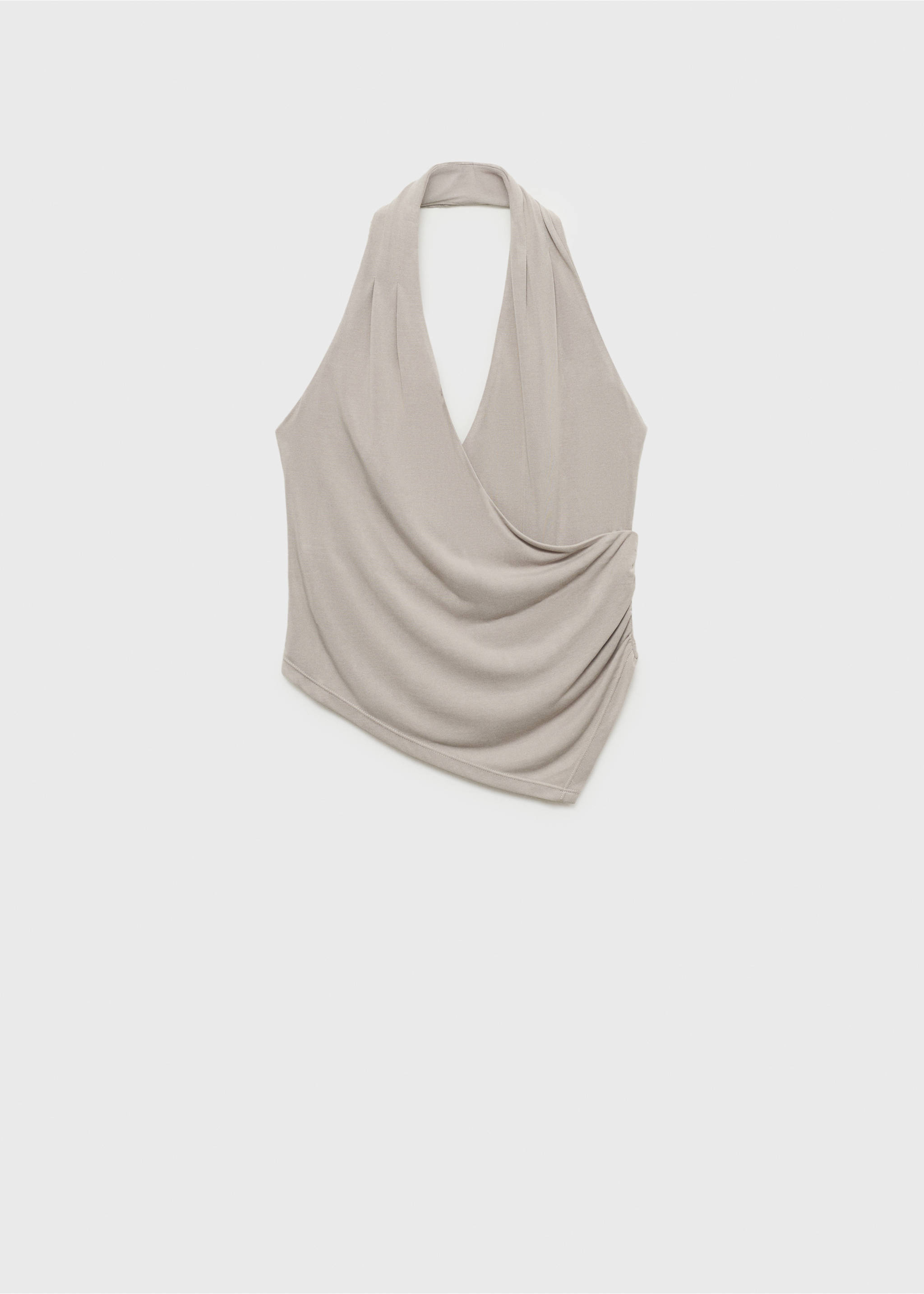 Halter-neck crossover top - Article without model, Ice Grey. Ref: 87039211-00.