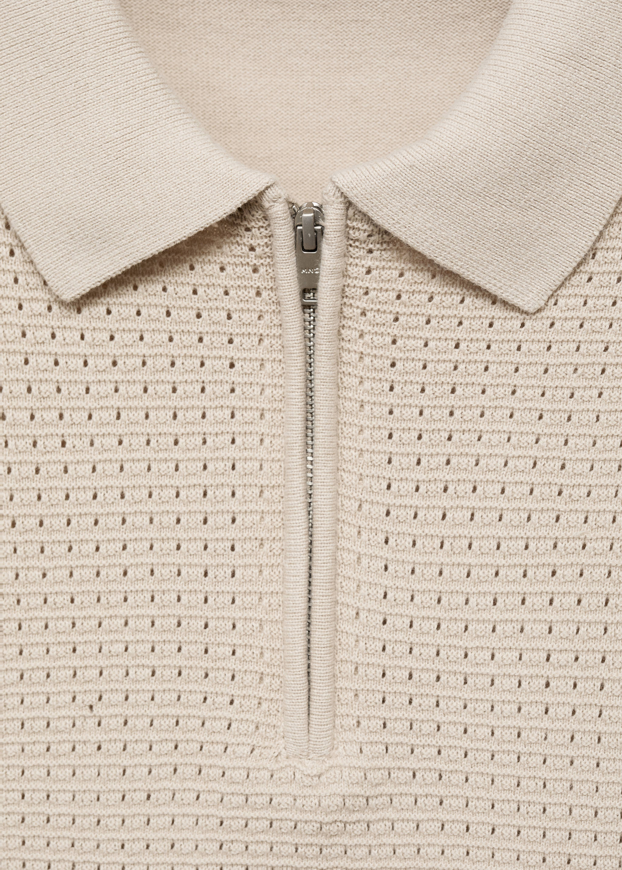 Strick-Poloshirt aus Baumwolle mit Lochmuster - Detail des Artikels 8