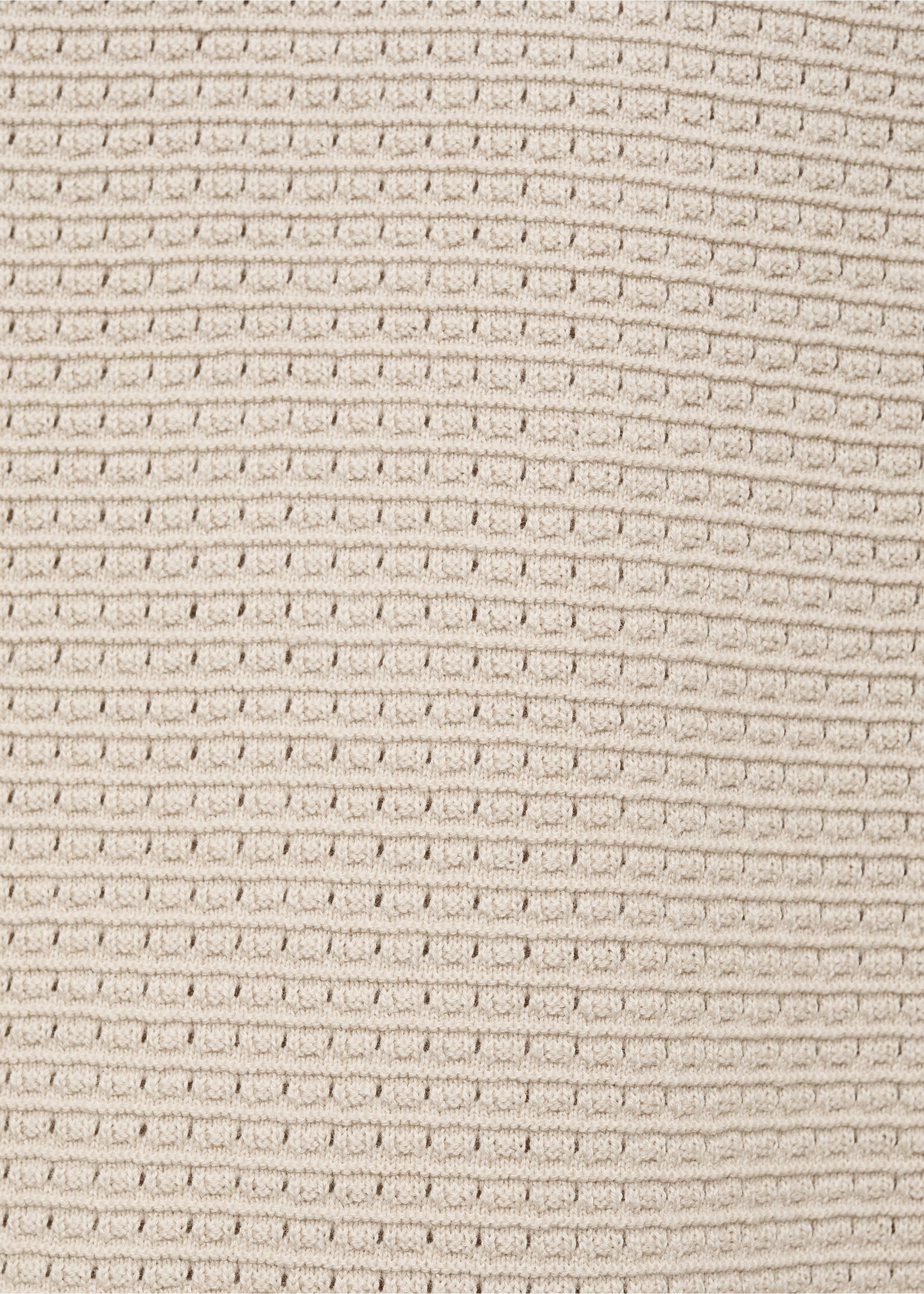 Strick-Poloshirt aus Baumwolle mit Lochmuster - Detail des Artikels 0, Beige. Ref: 87039212-00.