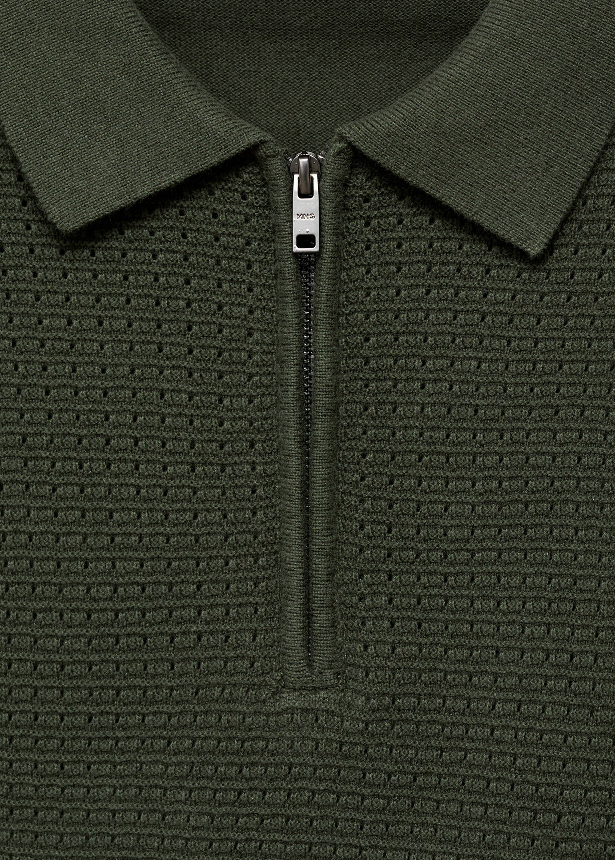 Strick-Poloshirt aus Baumwolle mit Lochmuster - Detail des Artikels 8