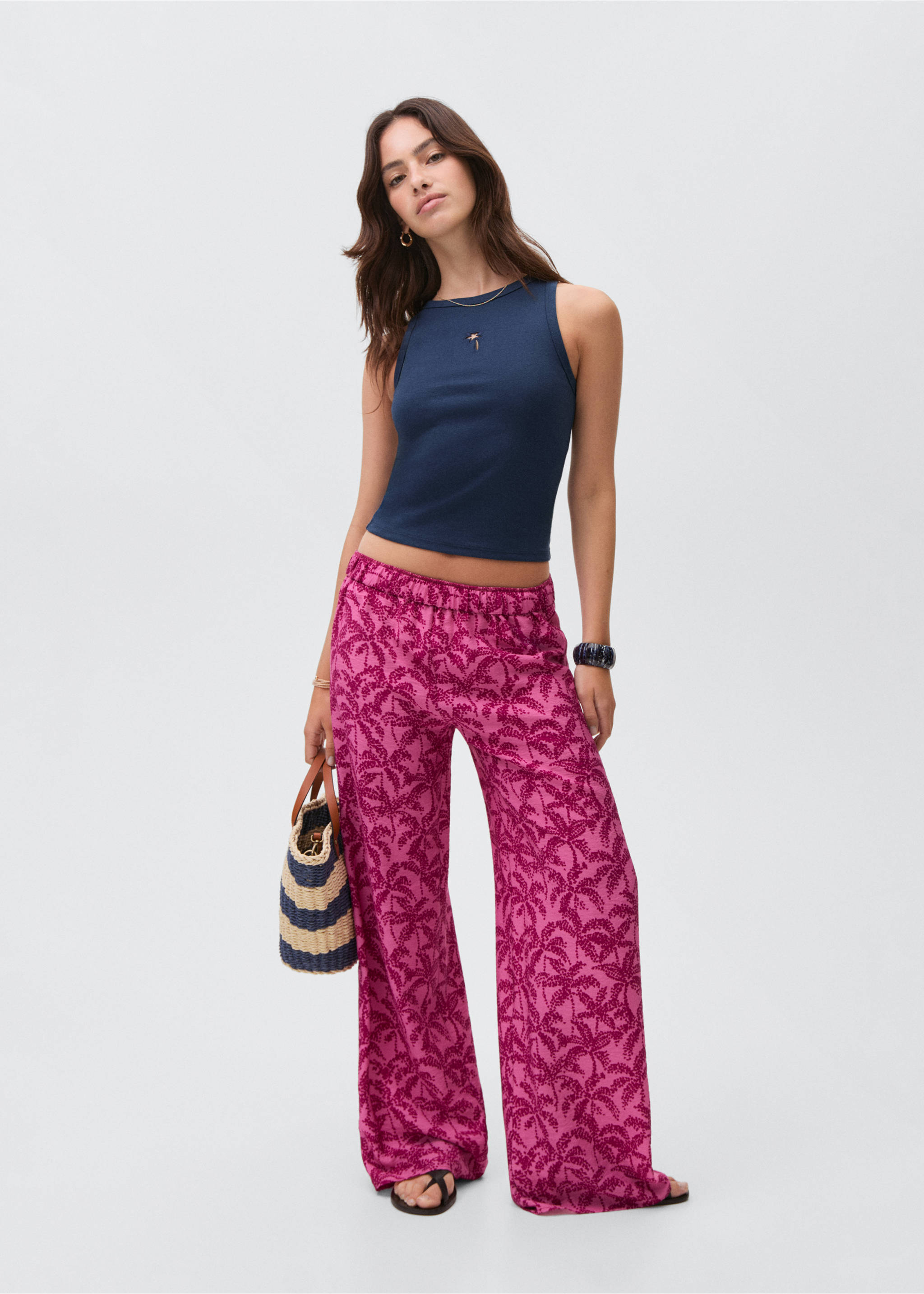 Embroidered strap top - General plane, Dark Navy. Ref: 87039216-00.