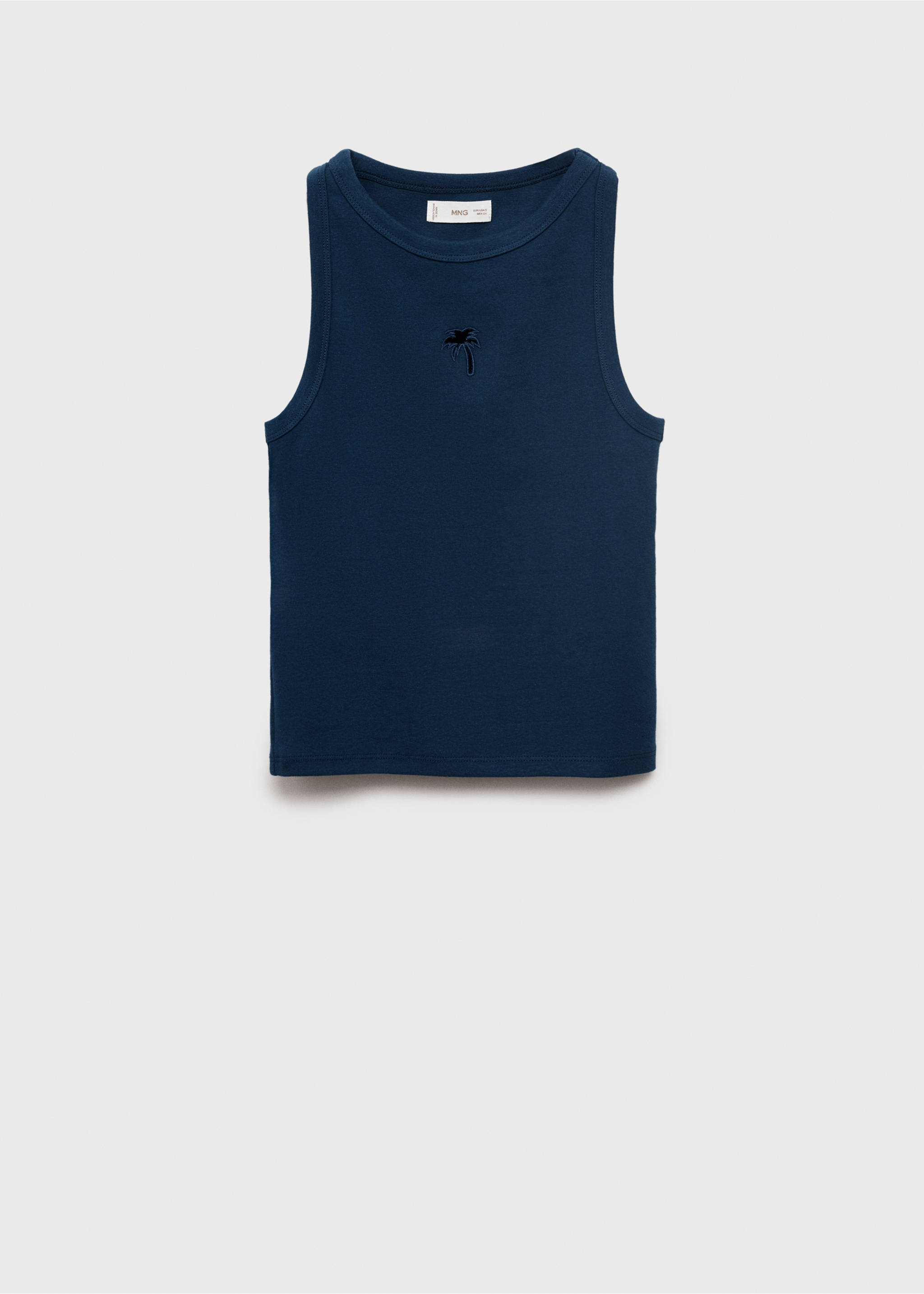 Embroidered strap top - Article without model, Dark Navy. Ref: 87039216-00.