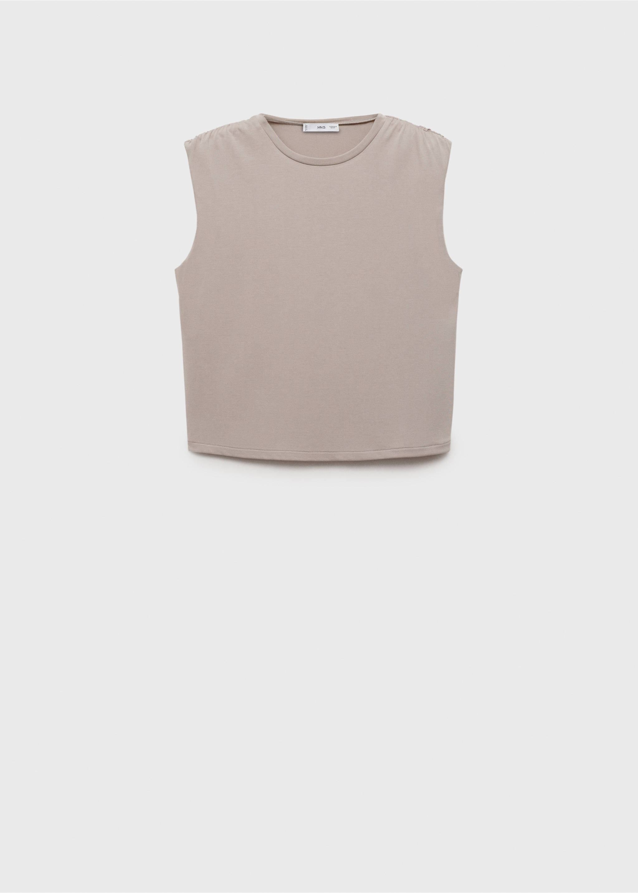 Camiseta fluida hombros fruncidos - Artículo sin modelo, Gris claro/pastel. Ref: 87039217-00.