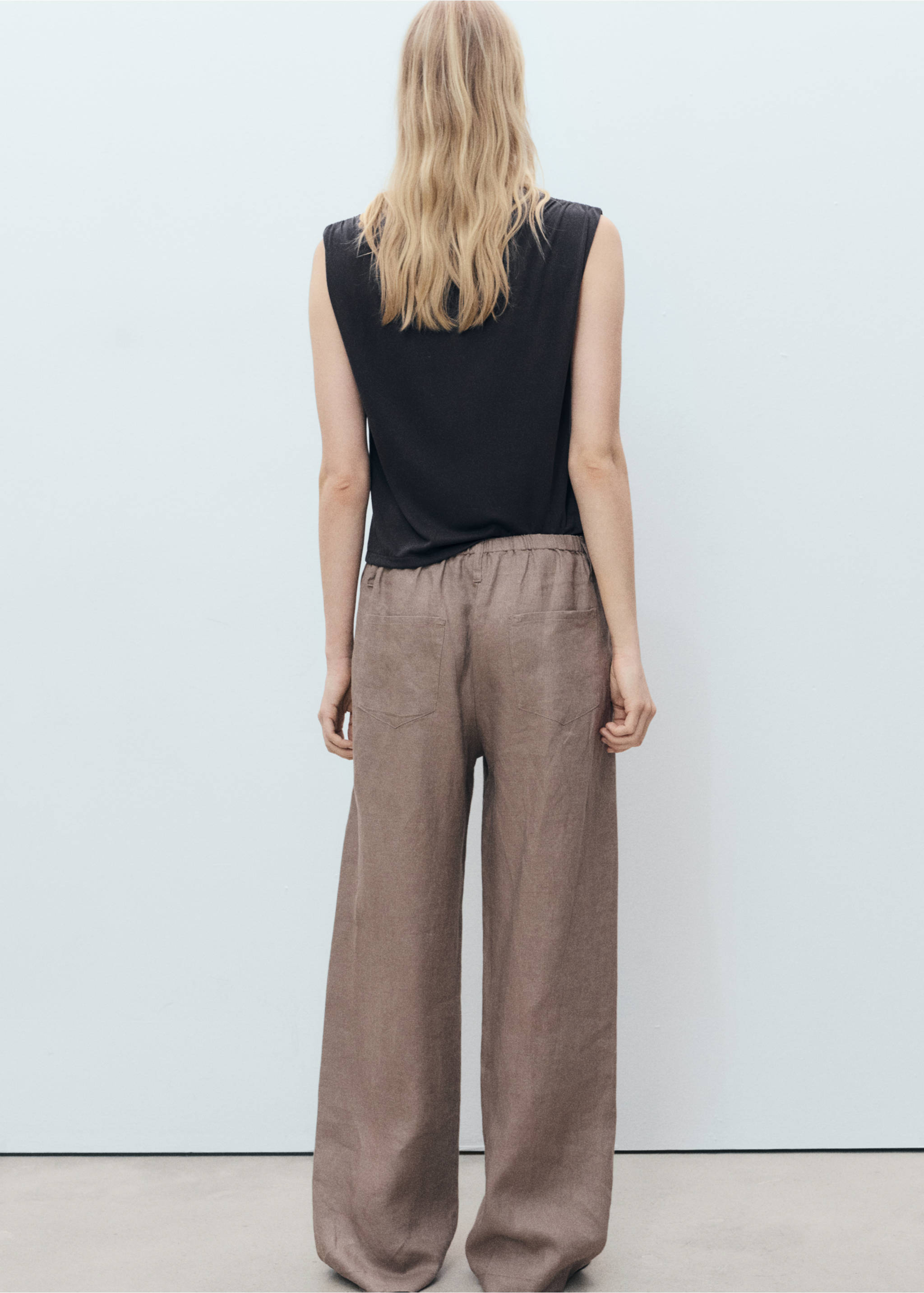 Flowy t-shirt with gathered shoulders - Reverse of the article, Charcoal. Ref: 87039217-00.