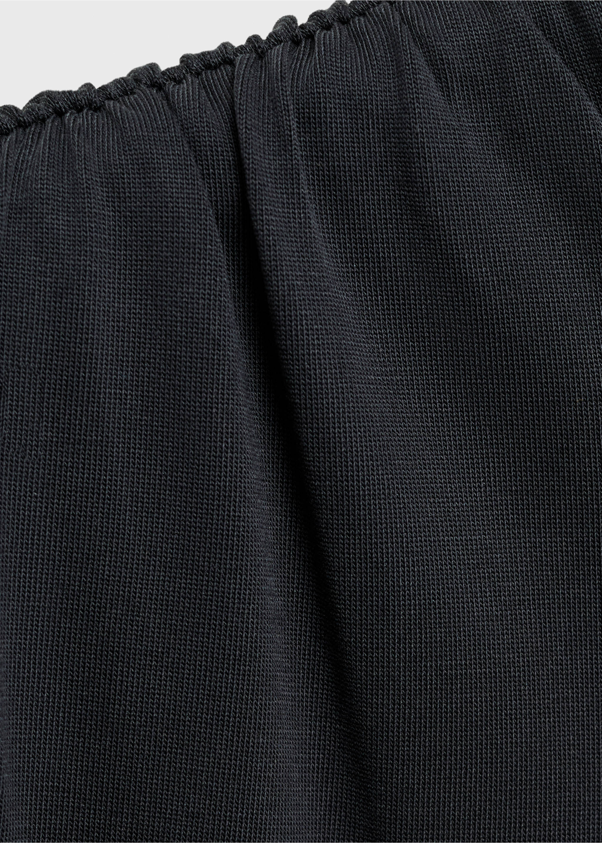 Flowy t-shirt with gathered shoulders - Details of the article 8, Charcoal. Ref: 87039217-00.