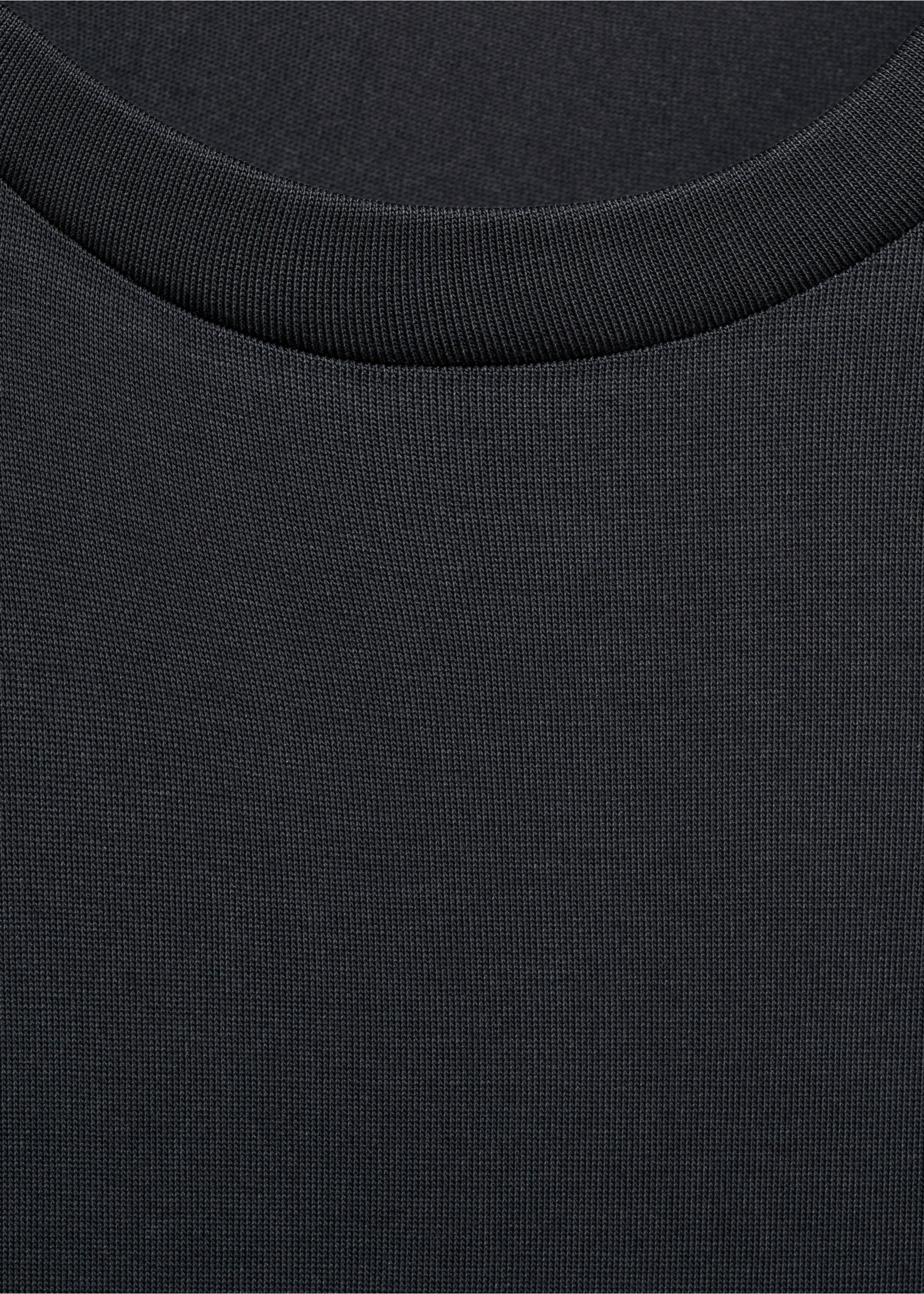 Flowy t-shirt with gathered shoulders - Details of the article 0, Charcoal. Ref: 87039217-00.