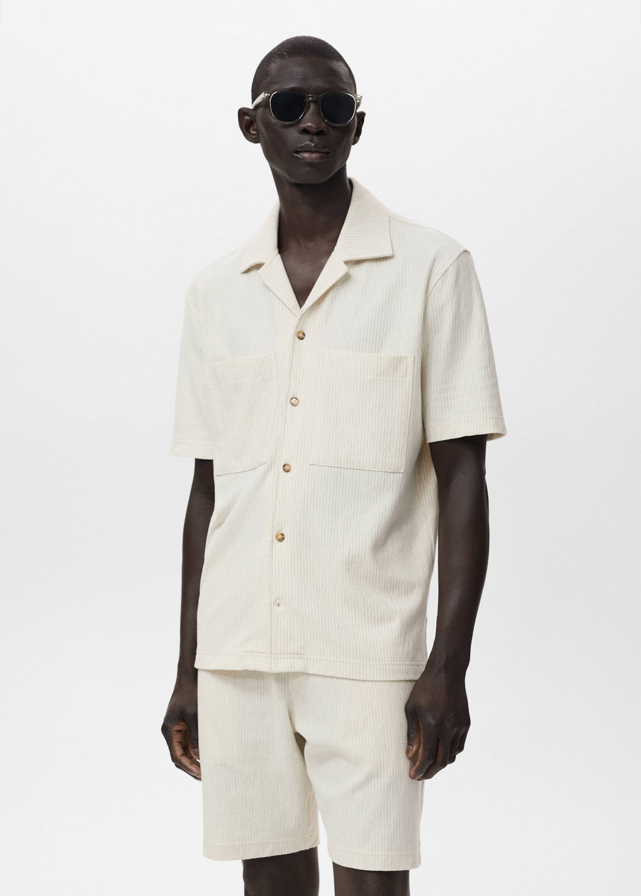 Gestreiftes Baumwollhemd - Mittlere Ansicht