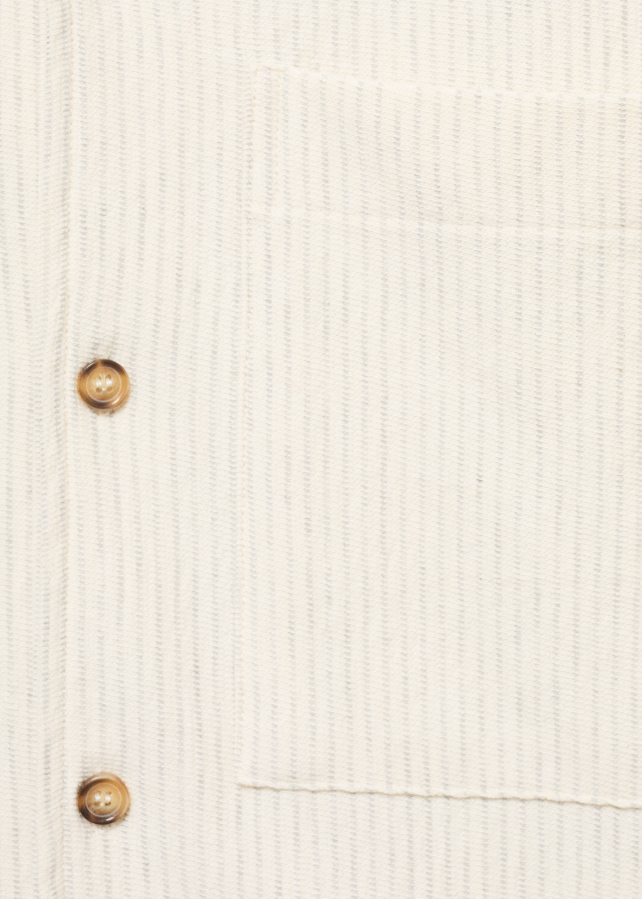 Gestreiftes Baumwollhemd - Detail des Artikels 8, Elfenbeinweiß. Ref: 87039219-00.