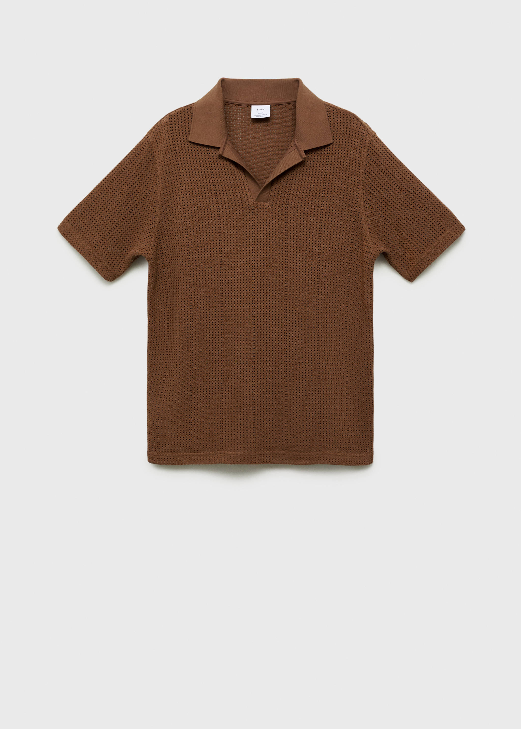 Openwork cotton knitte polo shirt - Article without model