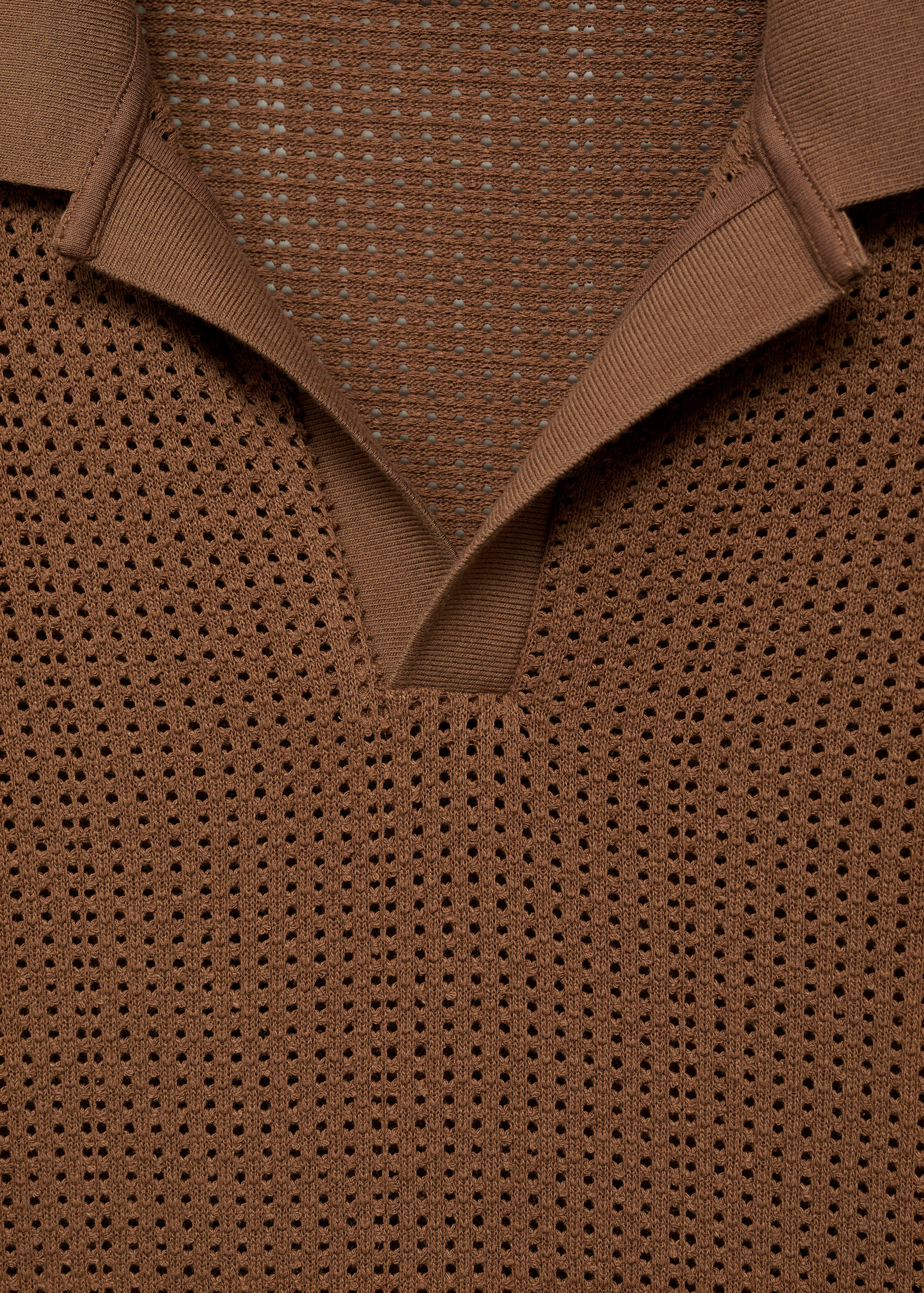 Openwork cotton knitte polo shirt - Details of the article 8