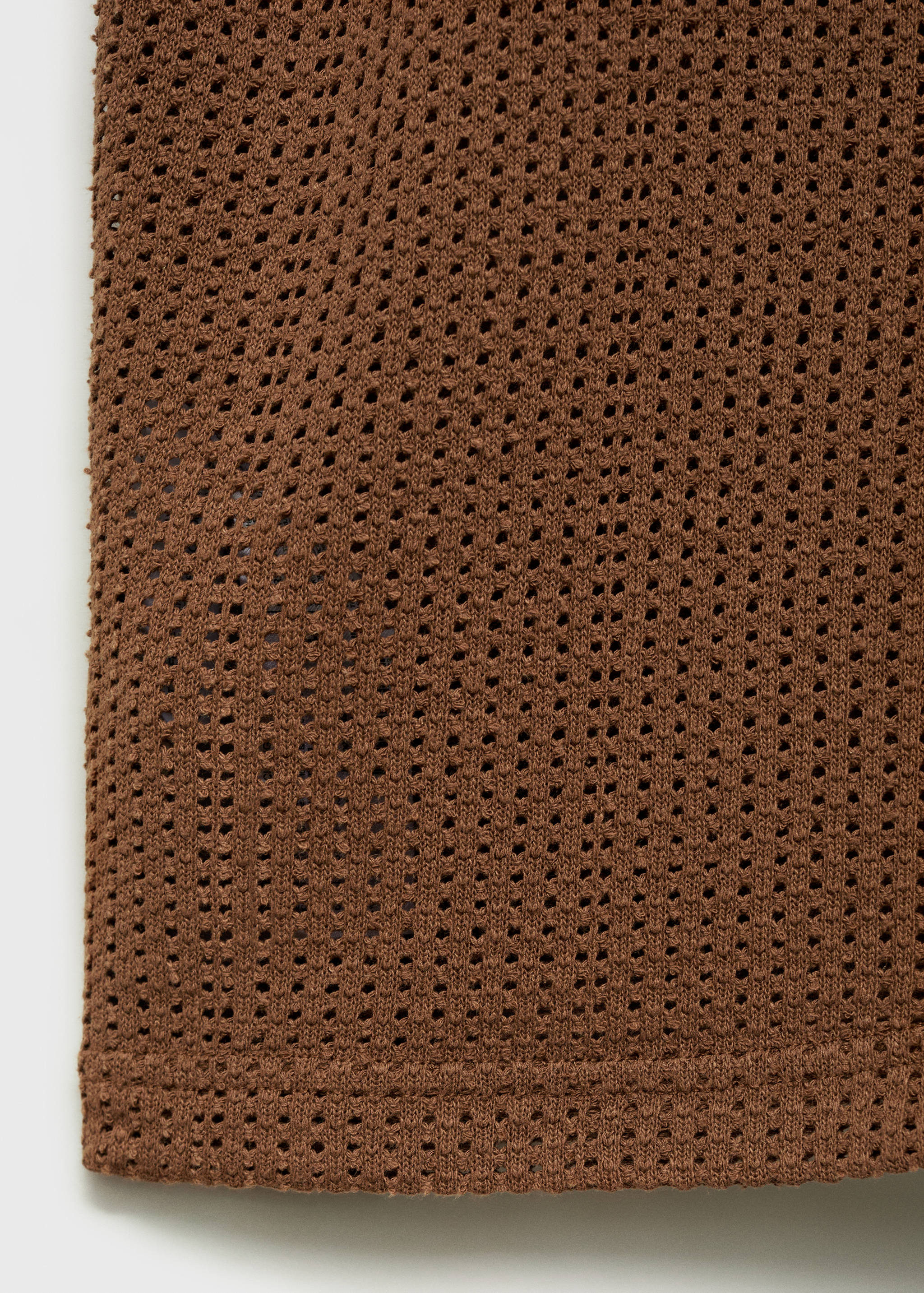 Openwork cotton knitte polo shirt - Details of the article 0