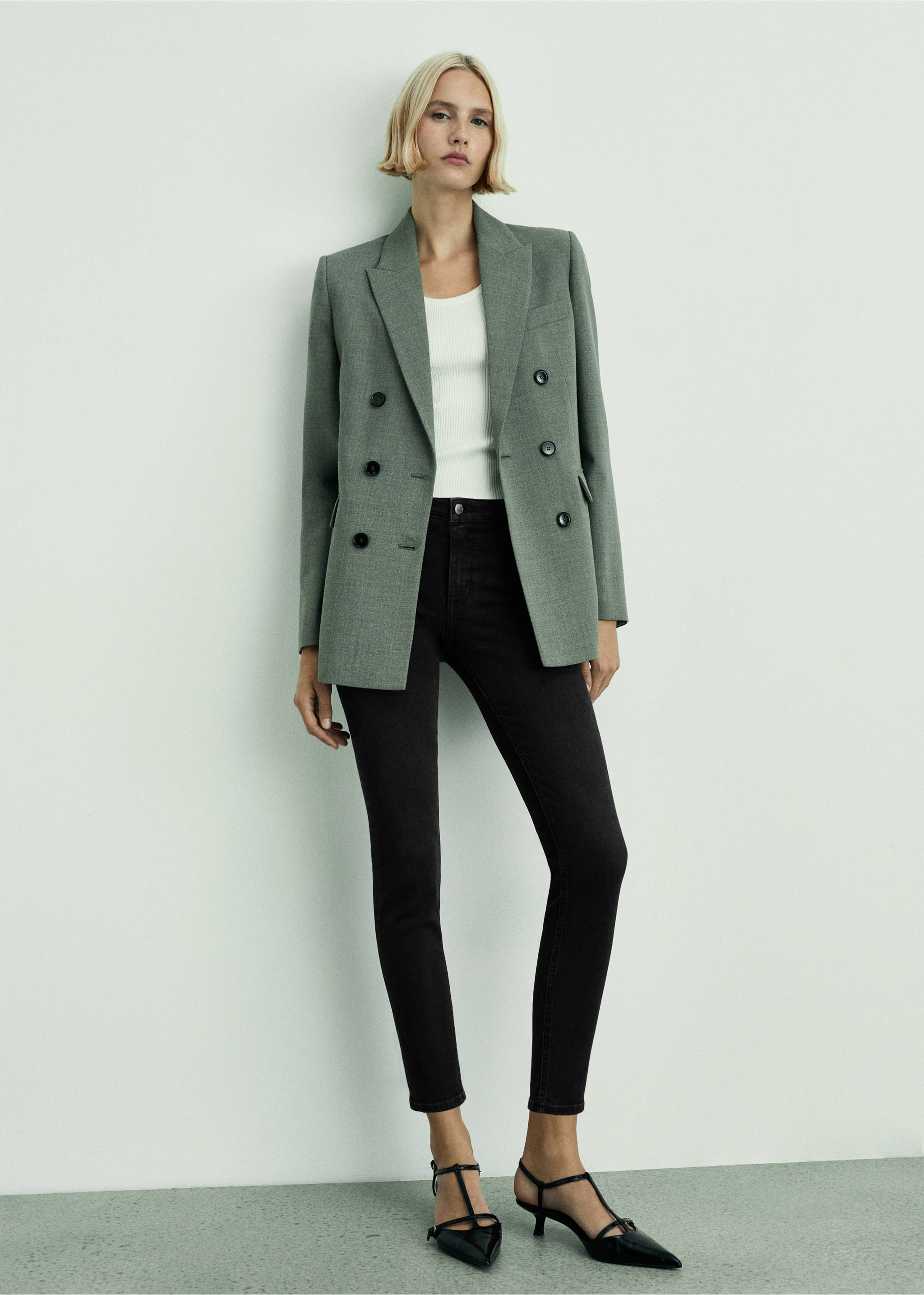 Jean skinny taille normale - Plan général, Black denim. Ref: 87040240-00.