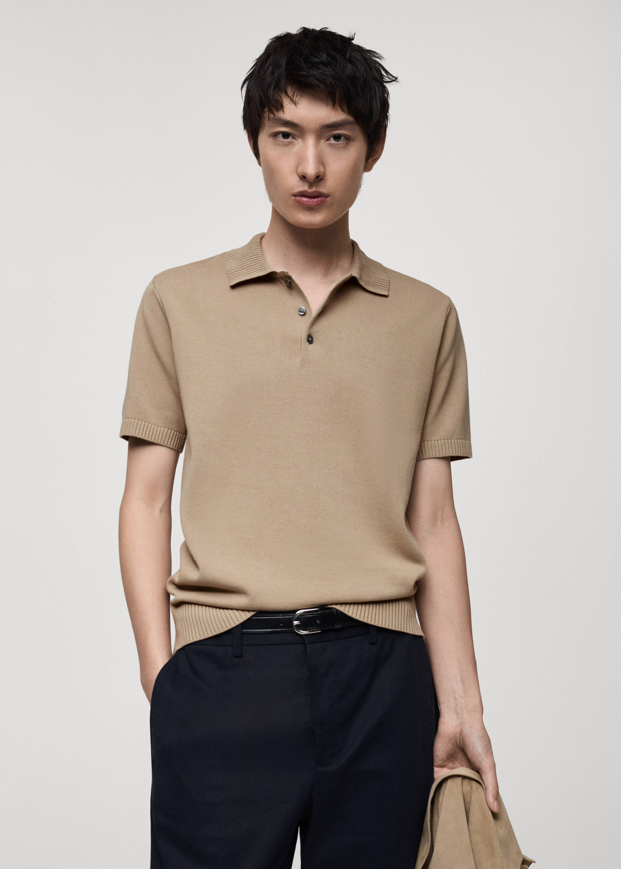 100% cotton knitted polo shirt - Medium plane