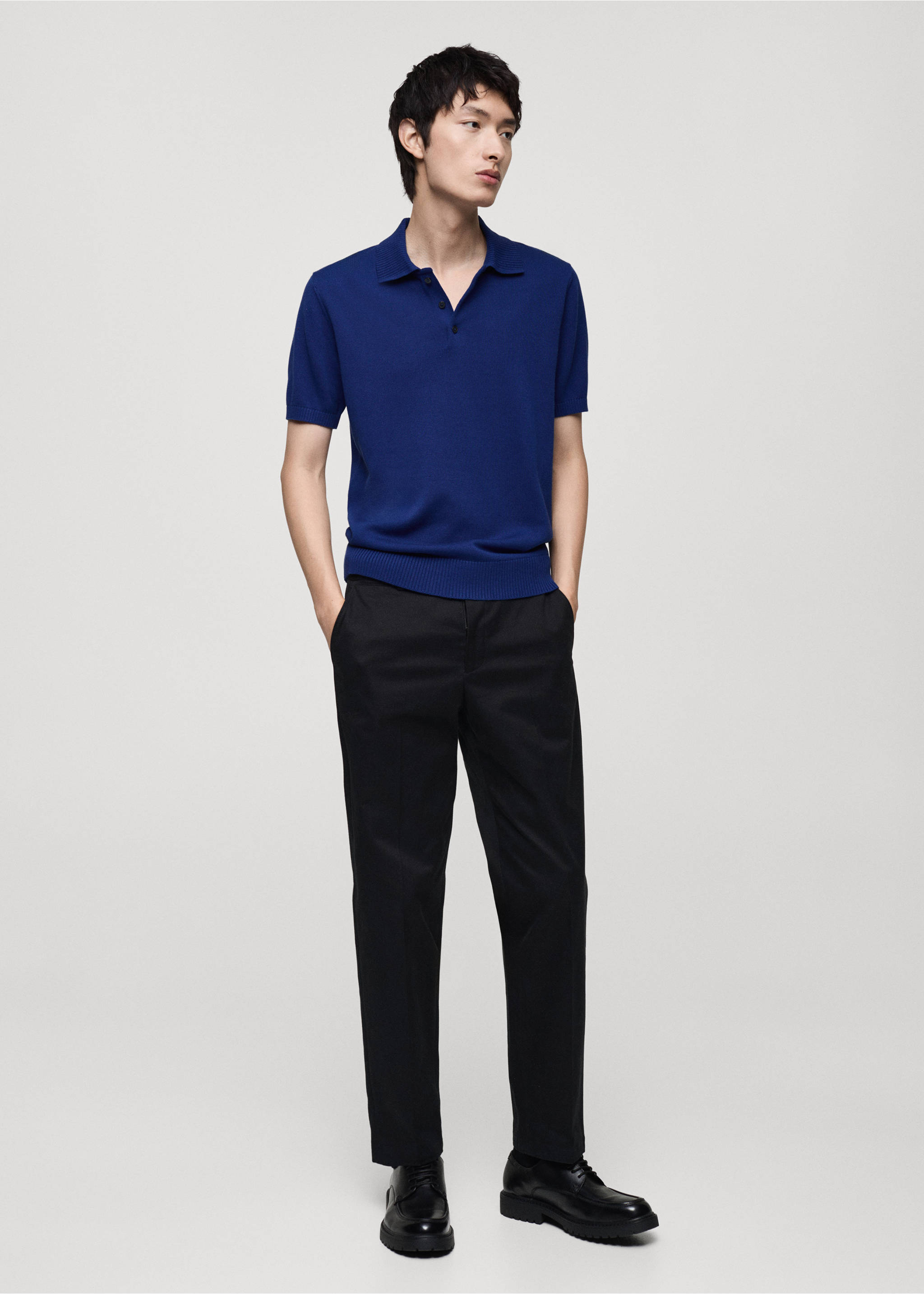 100% cotton knitted polo shirt - General plane, Vibrant blue. Ref: 87040250-00.