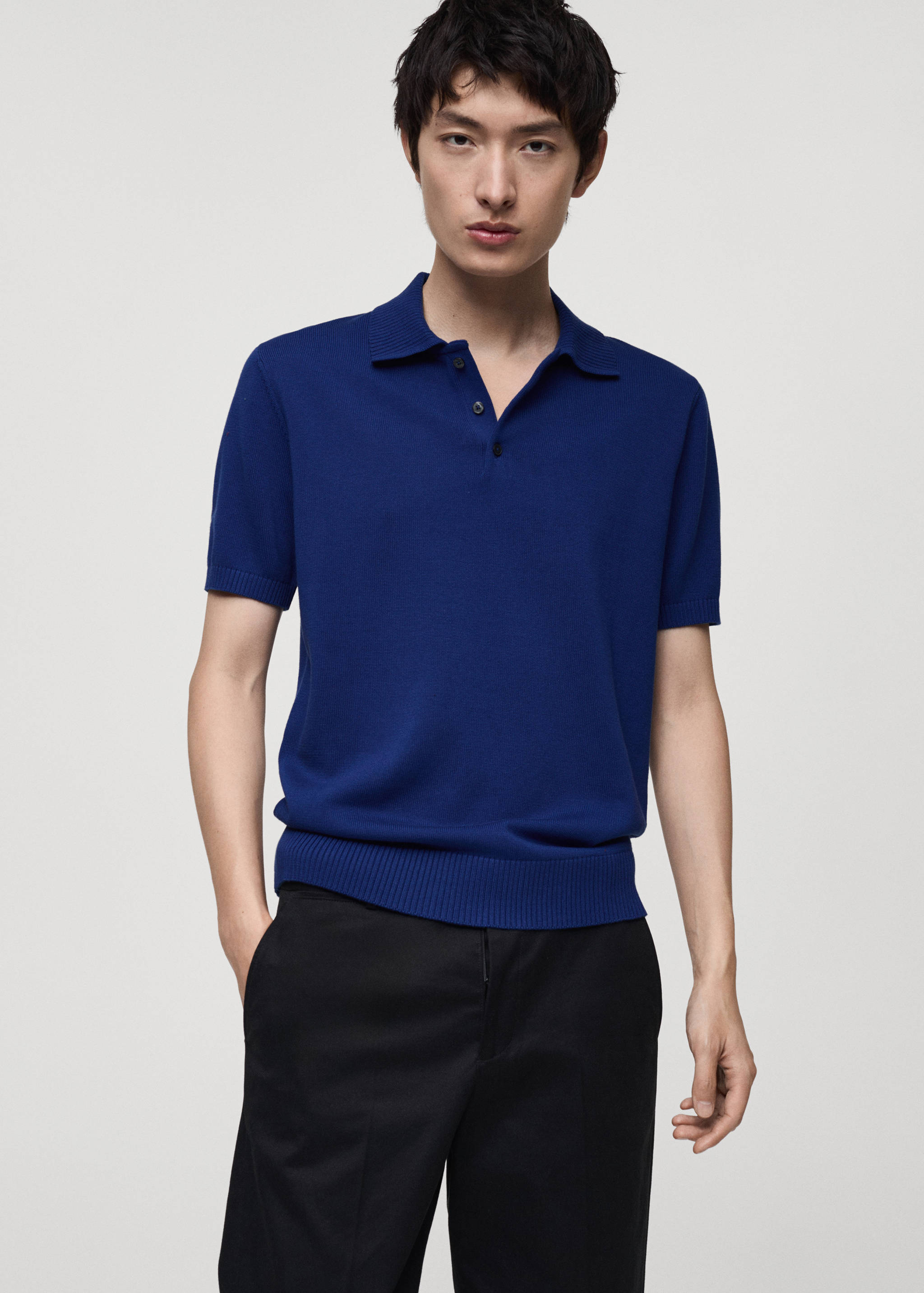 100% cotton knitted polo shirt - Medium plane
