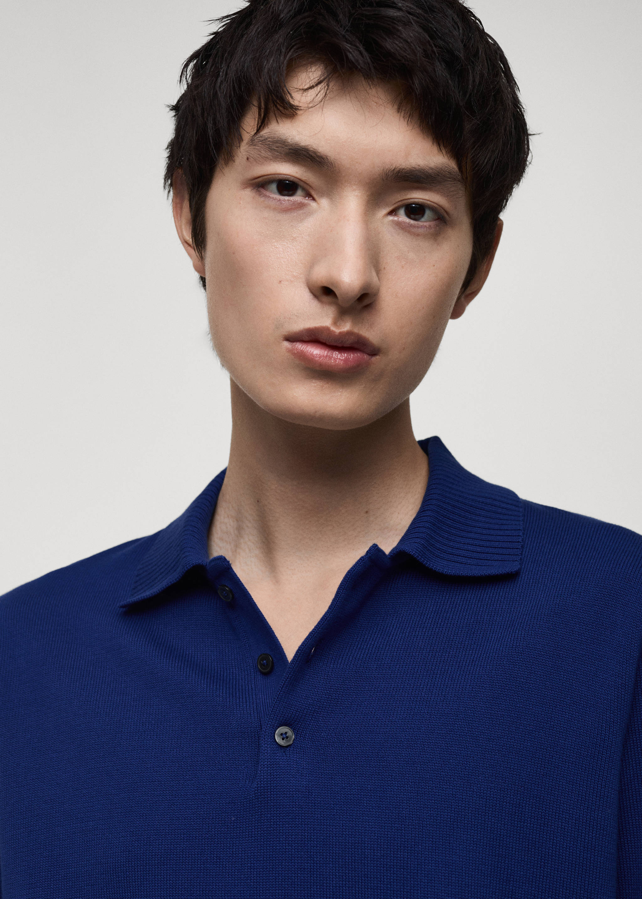 100% cotton knitted polo shirt - Details of the article 1