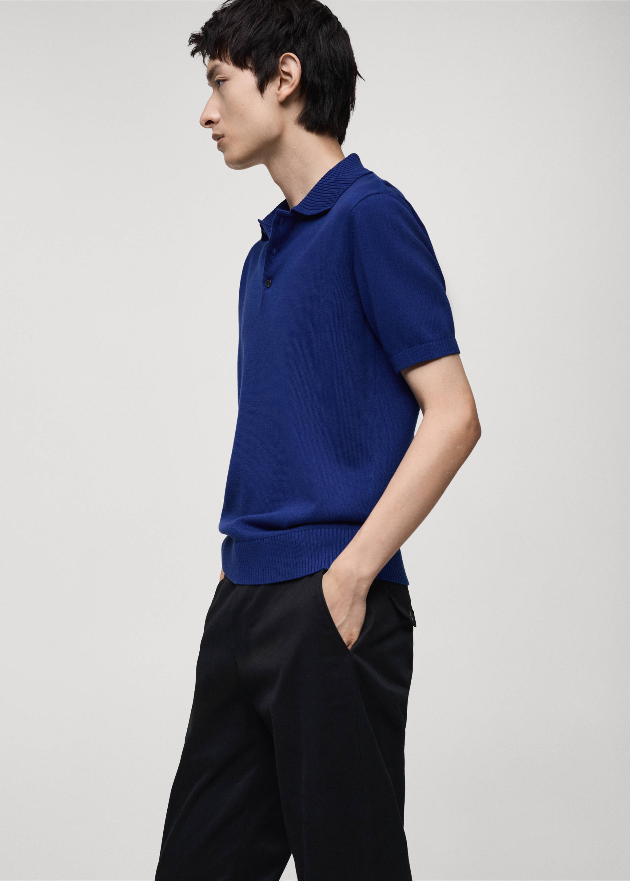 100% cotton knitted polo shirt - Details of the article 2