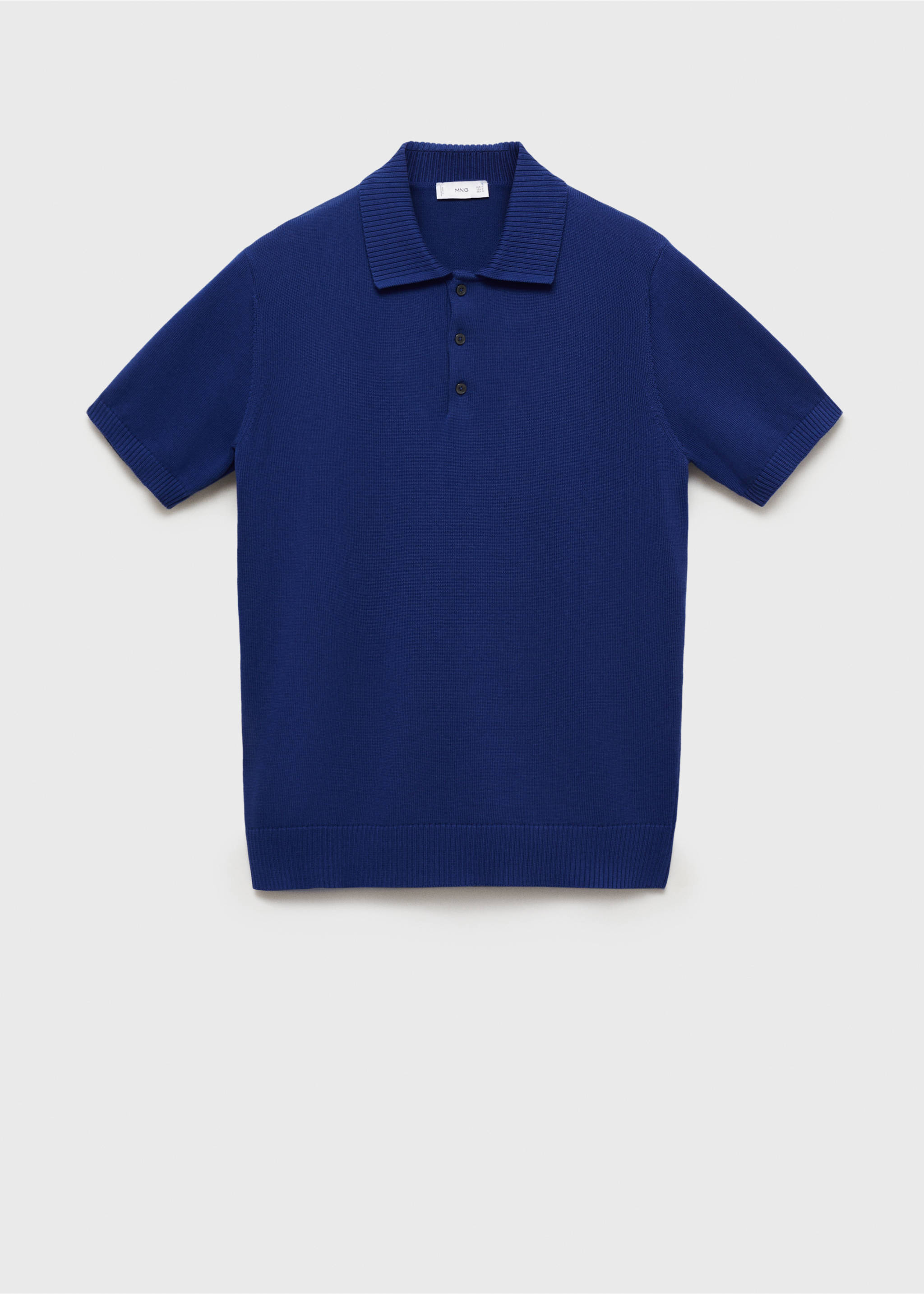 100% cotton knitted polo shirt - Article without model, Vibrant blue. Ref: 87040250-00.