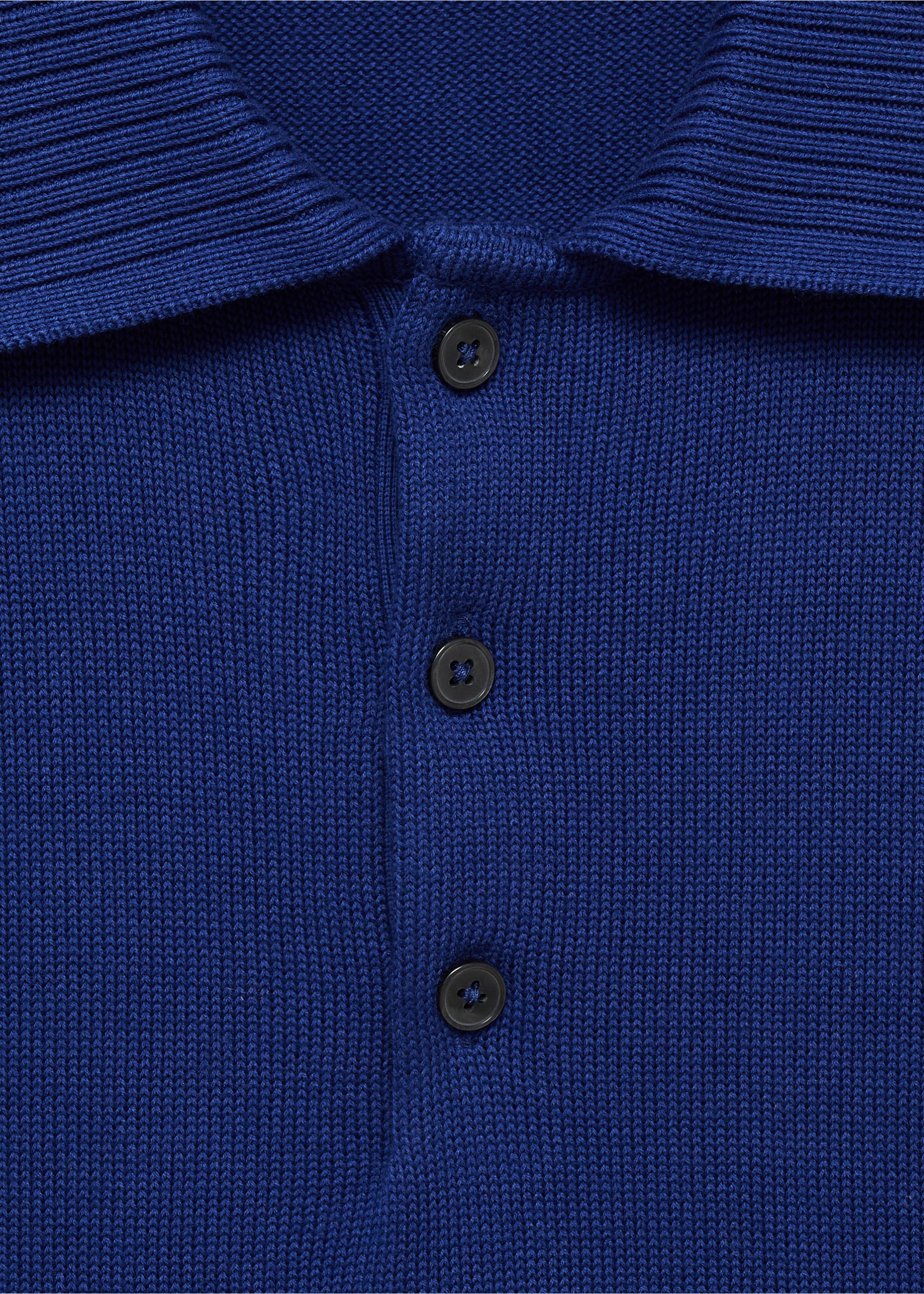 100% cotton knitted polo shirt - Details of the article 8, Vibrant blue. Ref: 87040250-00.