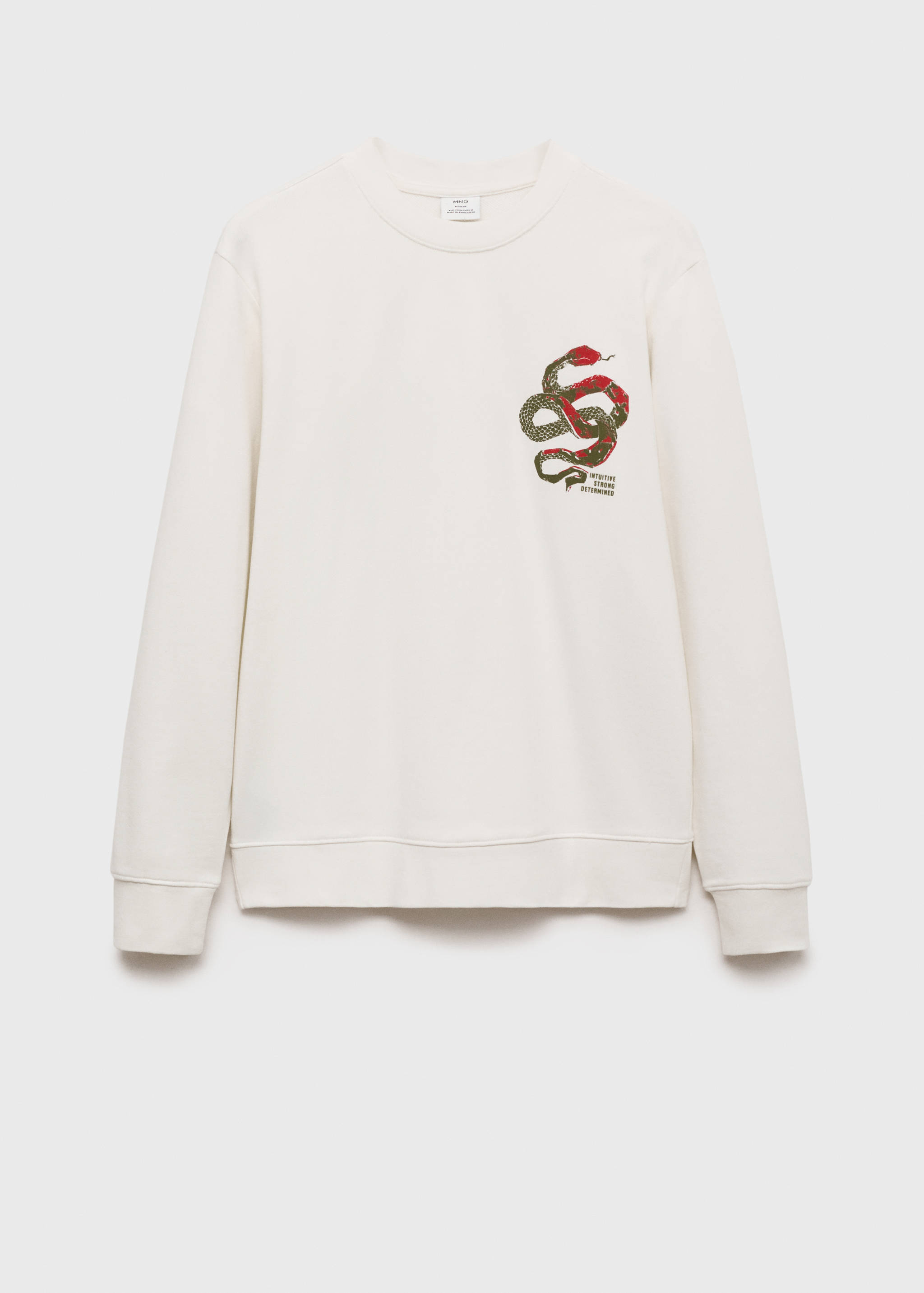 100% cotton sweatshirt with embroidered graphic on the chest - Article without model