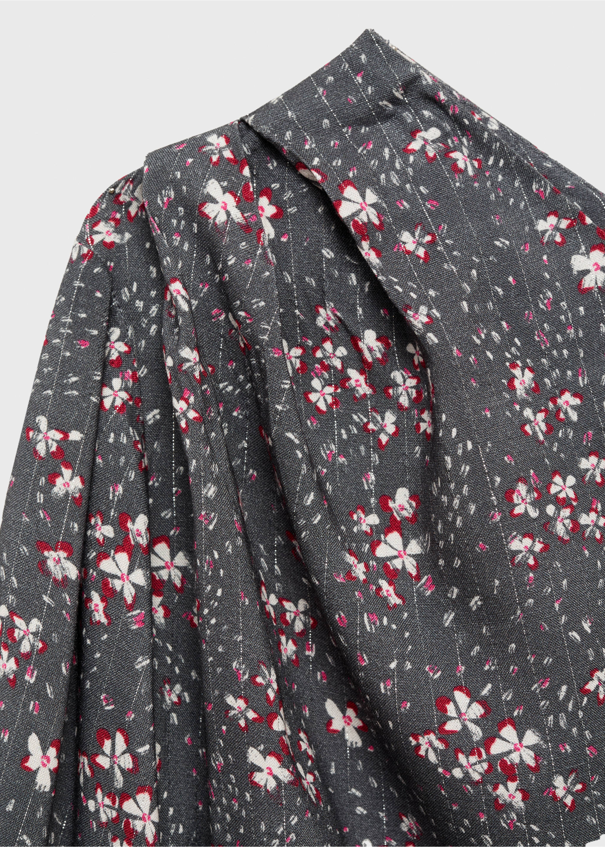 Asymmetrische Bluse mit Motiv - Detail des Artikels 8, Anthrazit. Ref: 87040260-00.