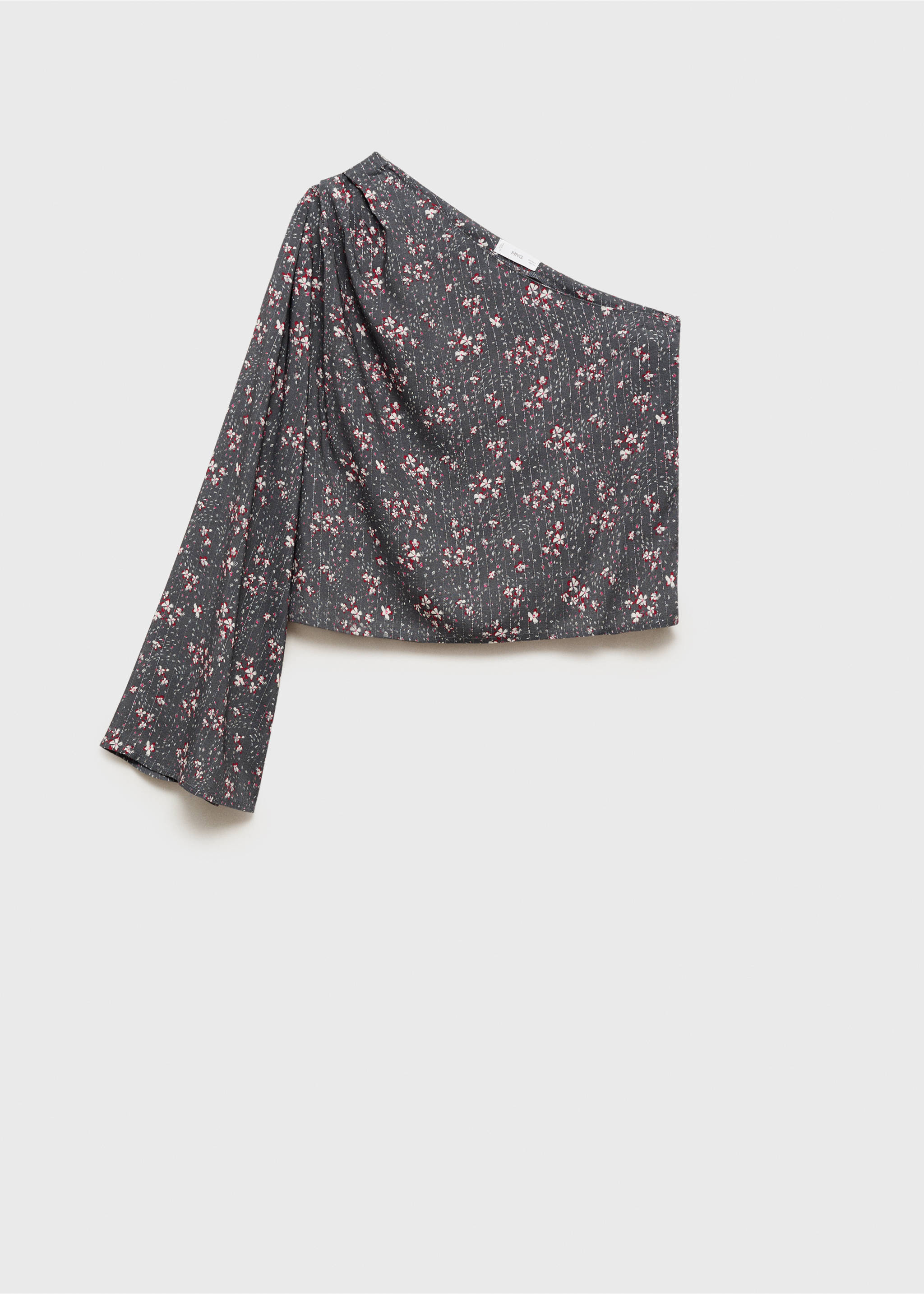 Blouse asymétrique imprimée - Article sans modèle, Gris anthracite. Ref: 87040260-00.