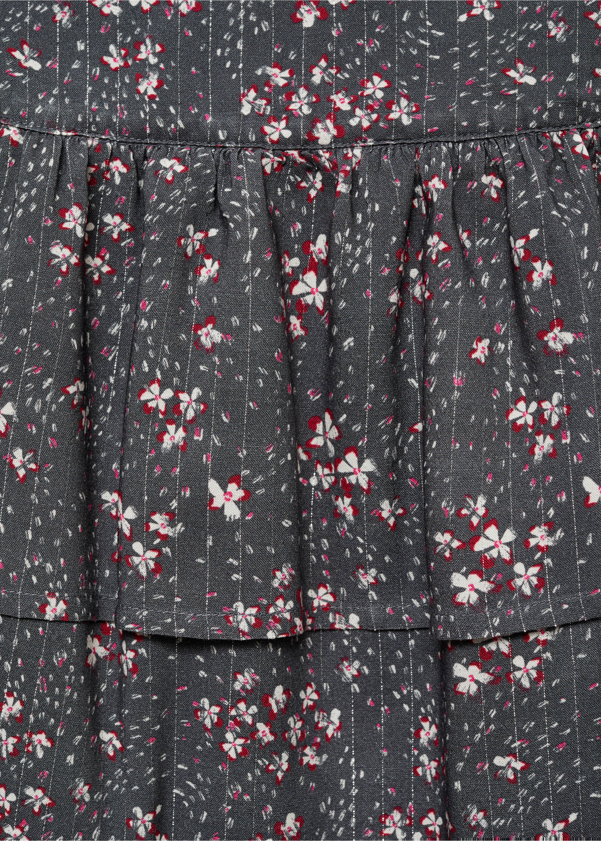 Printed skirt with ruffles - Details of the article 0, Charcoal. Ref: 87040261-00.