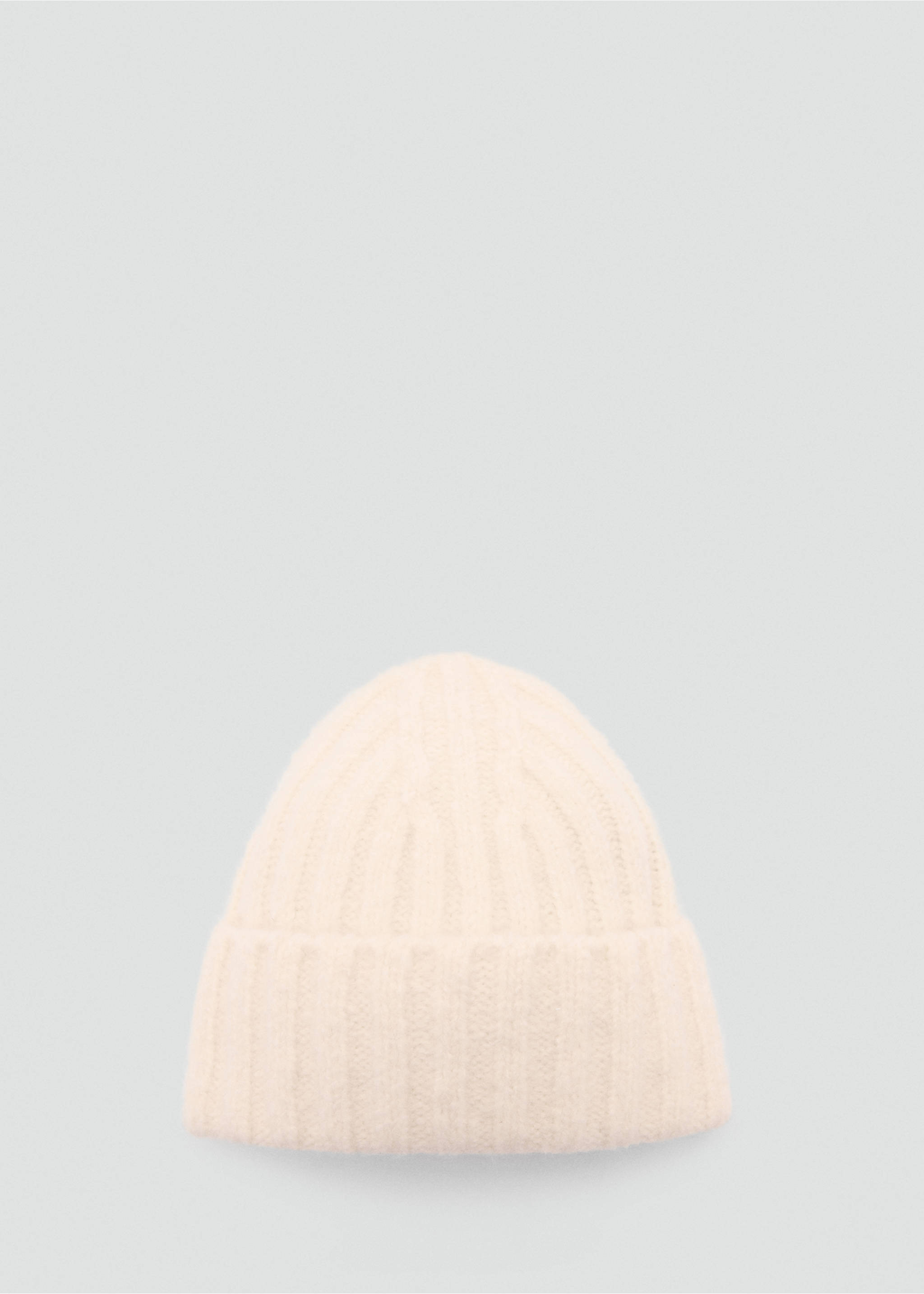 Ribbed knit beanie - Article without model, Ecru. Ref: 87040277-00.
