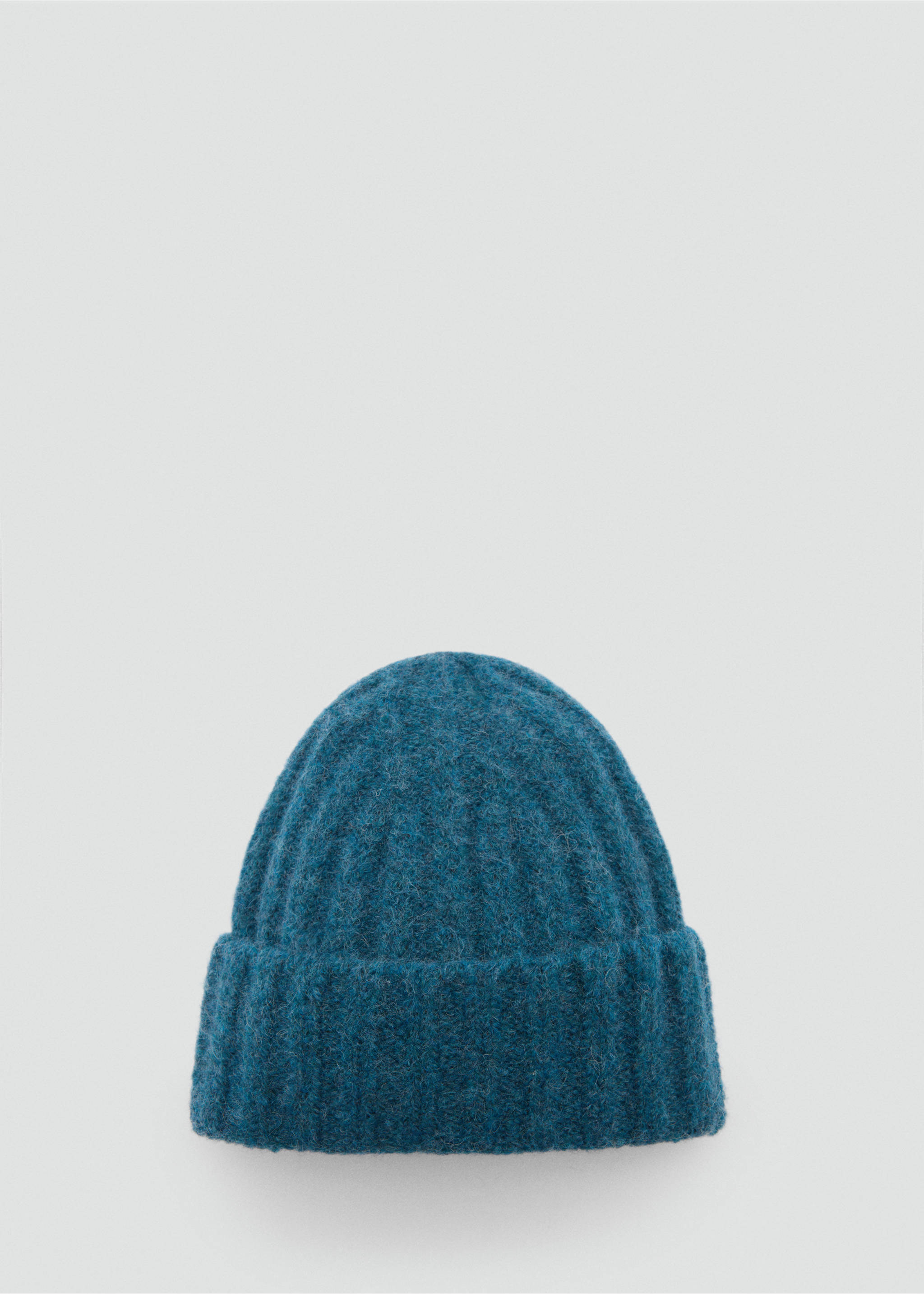 Ribbed knit beanie - Article without model, Blue. Ref: 87040277-00.