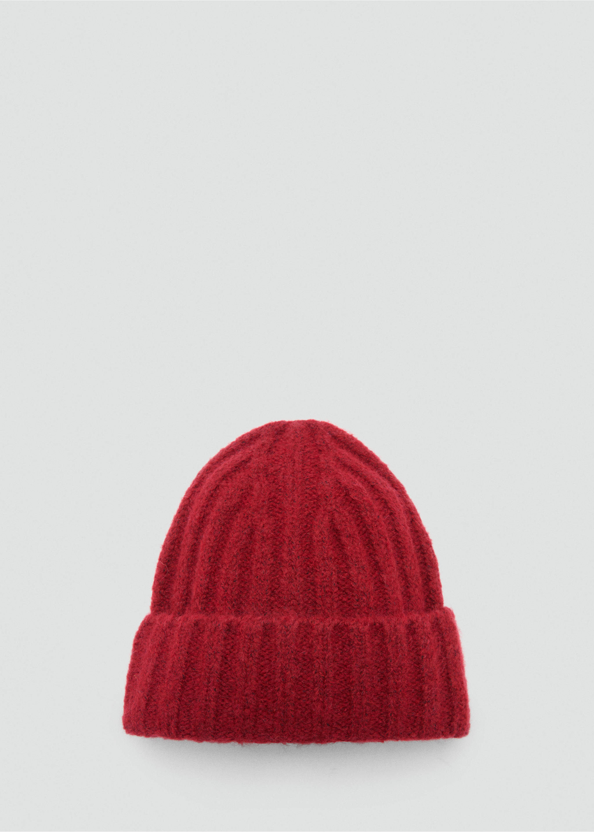 Ribbed knit beanie - Article without model, Red. Ref: 87040277-00.