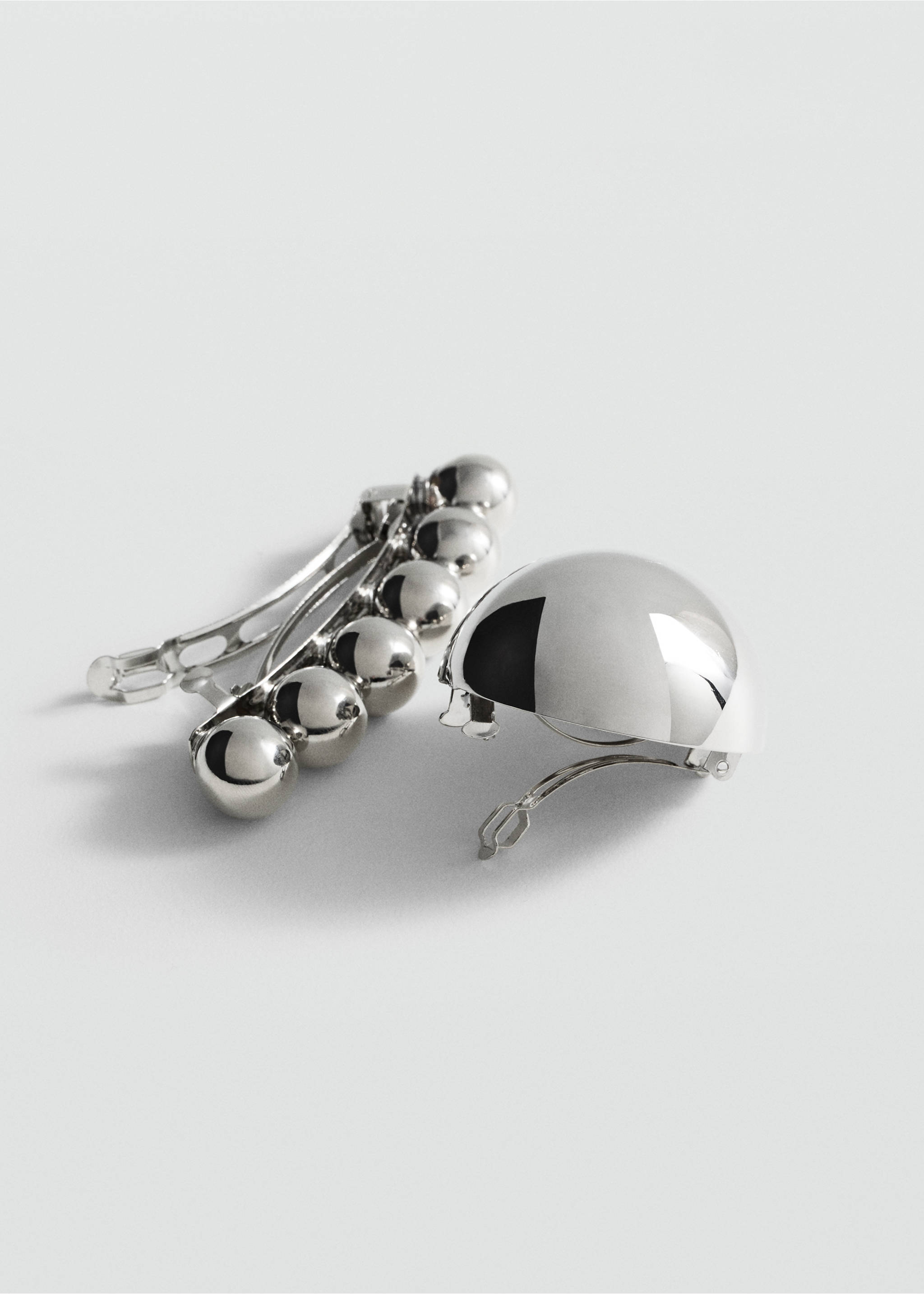 Pack of 2 hair clips - Medium plane, Silver. Ref: 87040278-00.