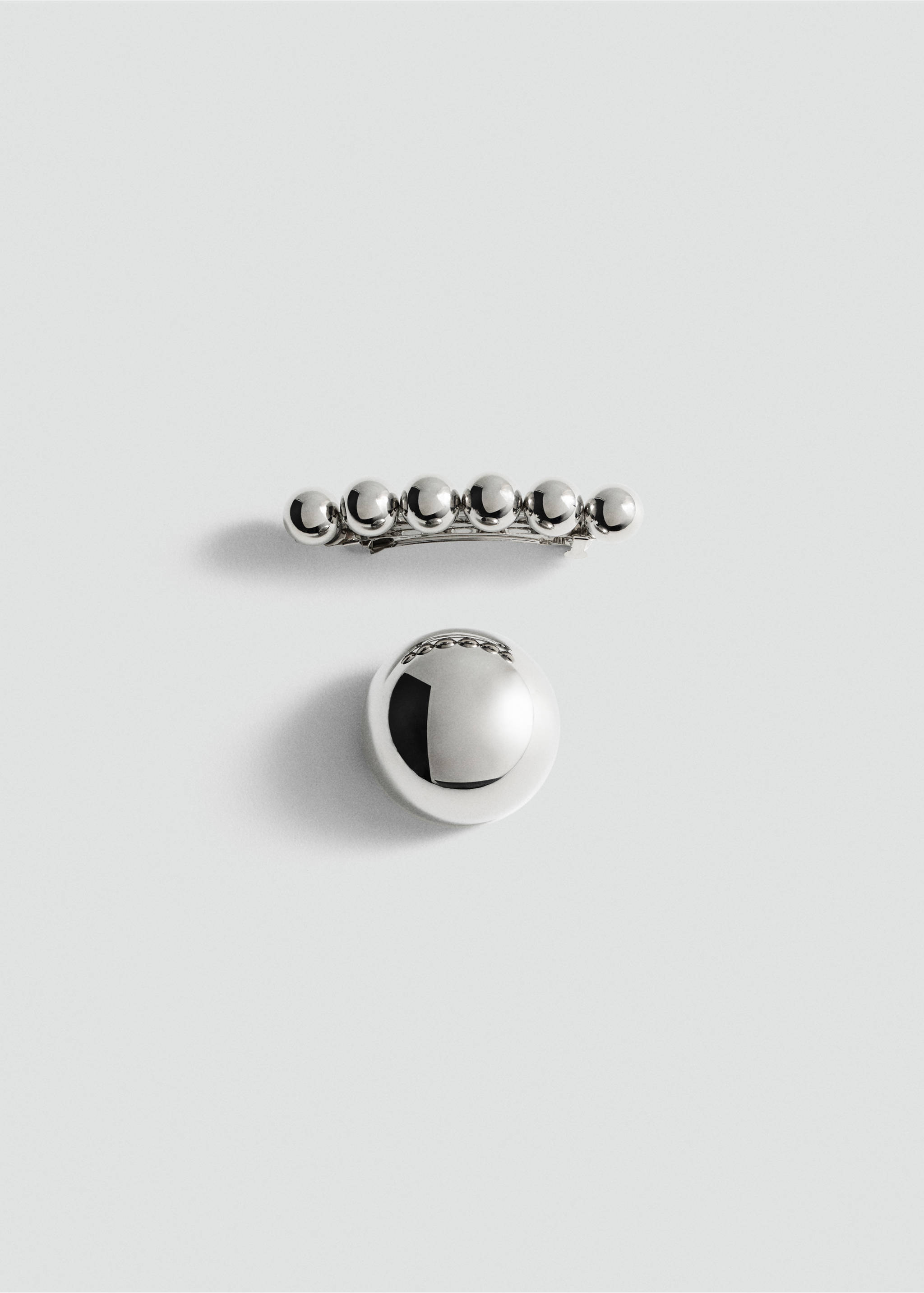 Pack of 2 hair clips - Article without model, Silver. Ref: 87040278-00.