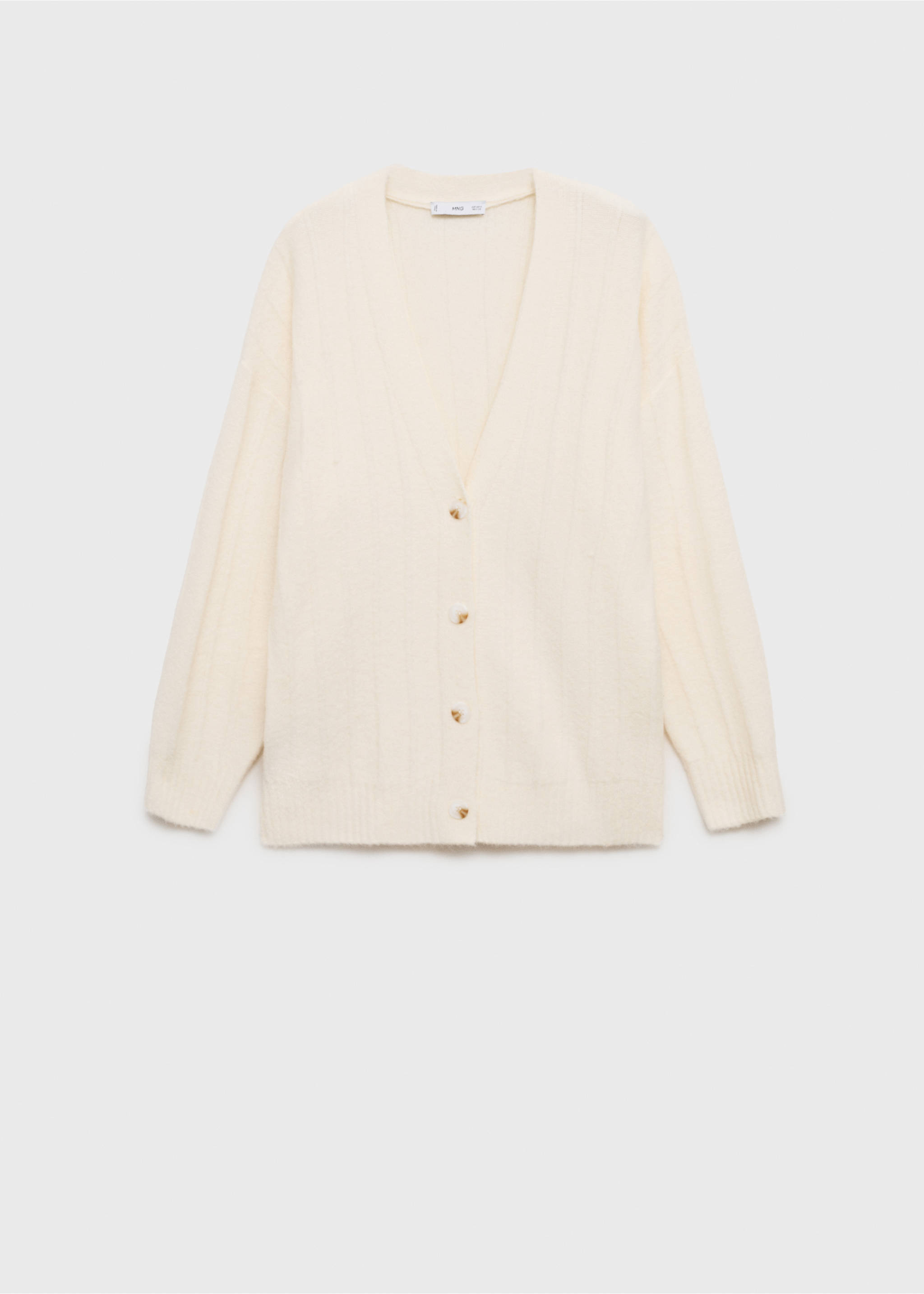 Buttoned long cardigan - Article without model, Ecru. Ref: 87040282-00.