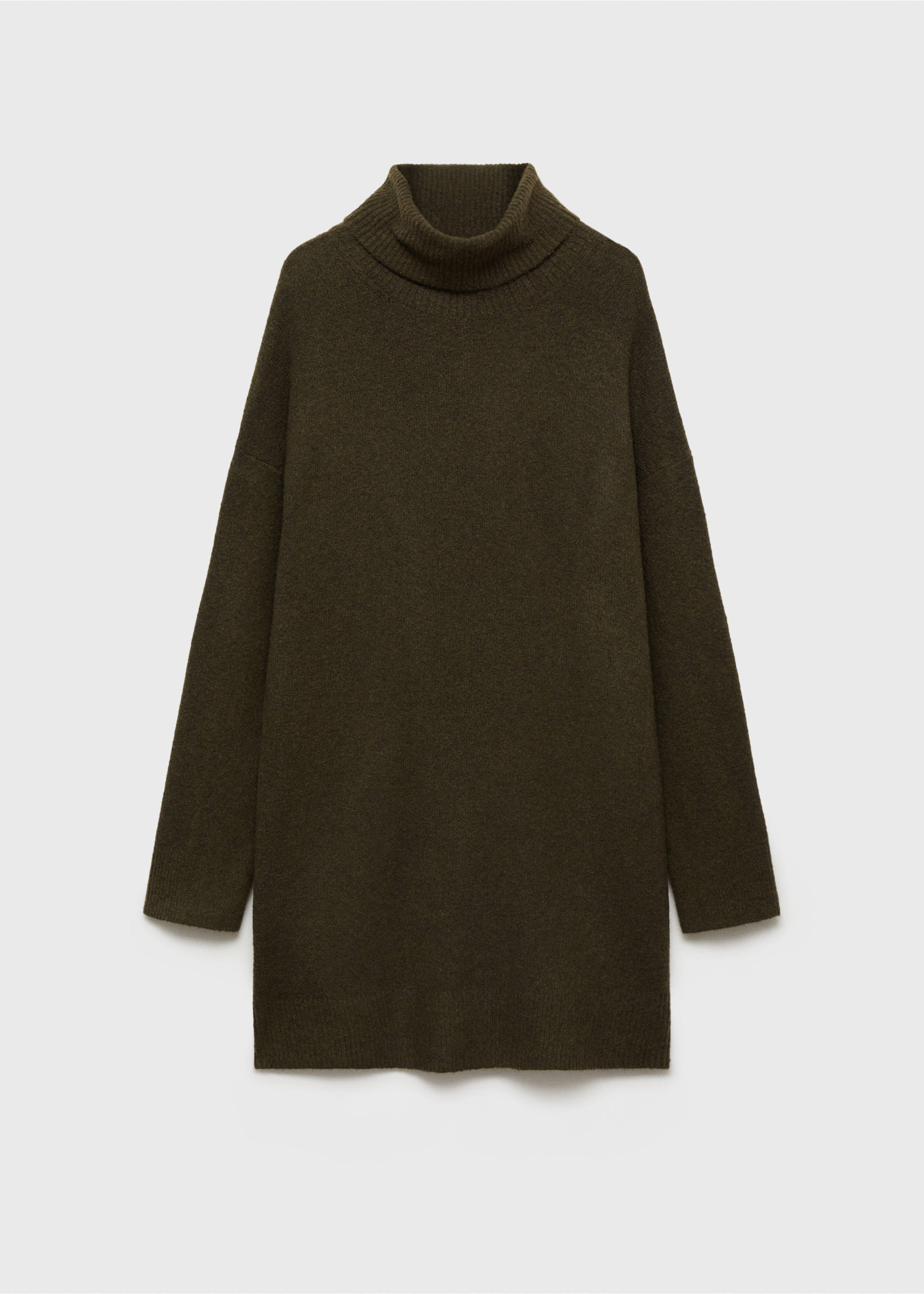 Knitted turtleneck dress - Article without model, Khaki. Ref: 87040284-00.