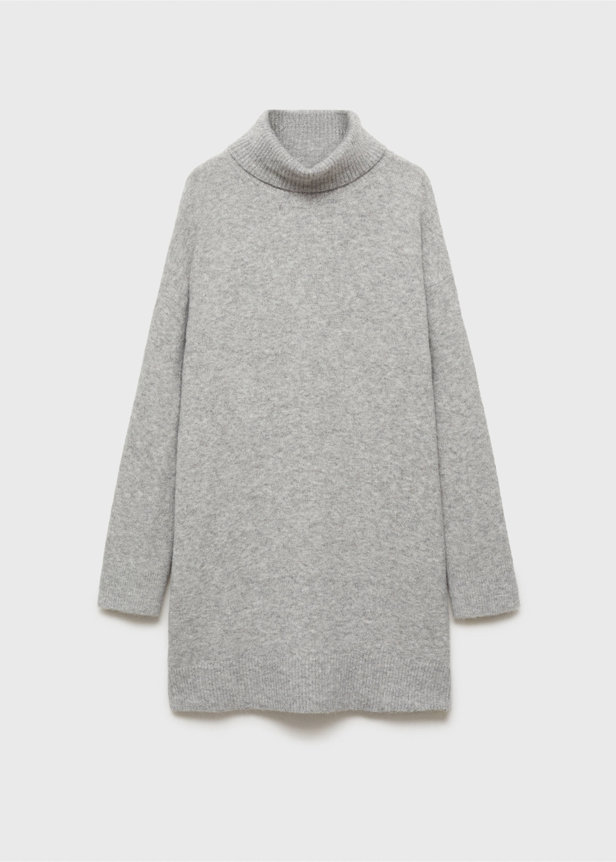 Knitted turtleneck dress - Article without model, Medium Heather Grey. Ref: 87040284-00.