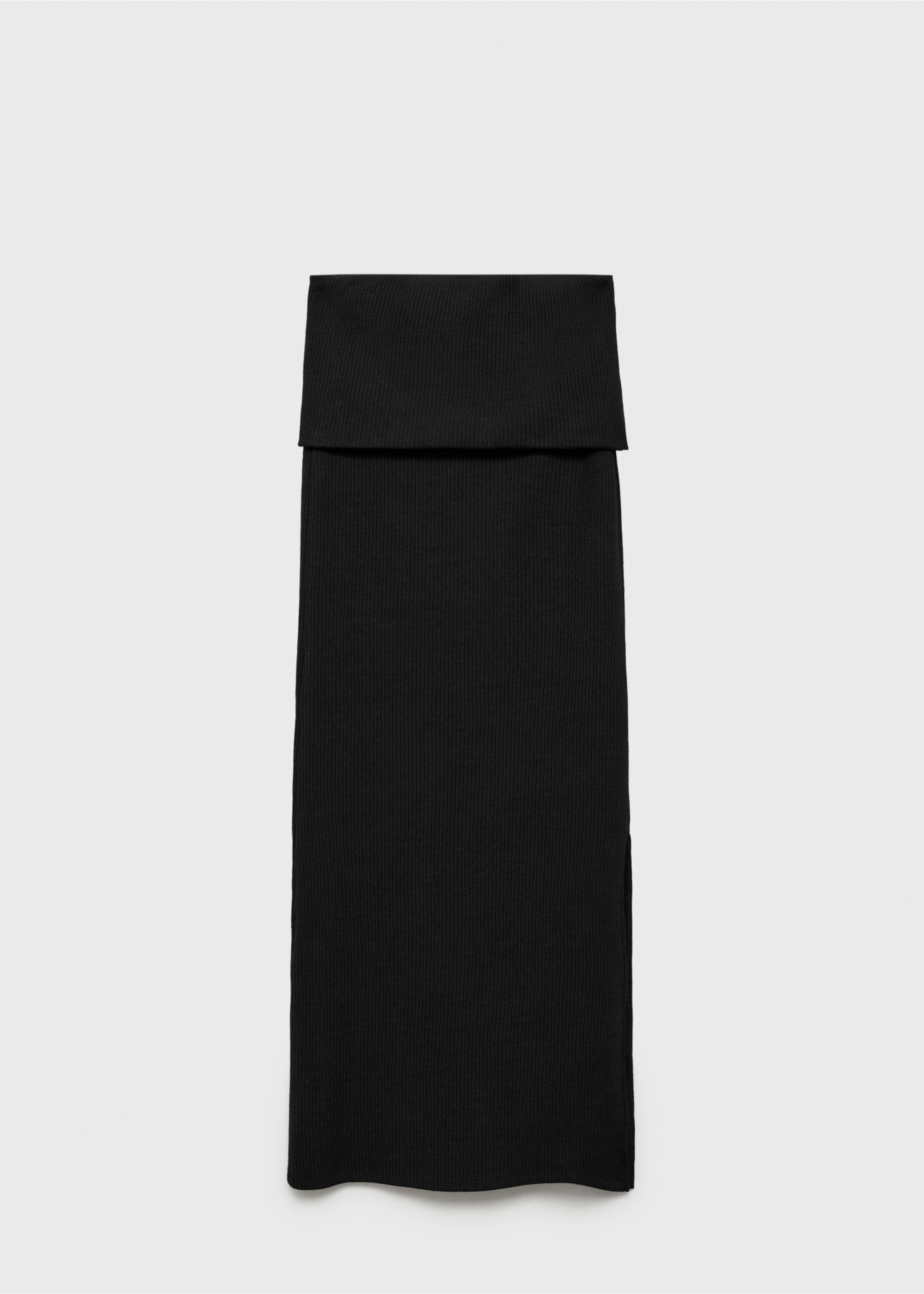 Langer Strickrock - Artikel ohne Model, Schwarz. Ref: 87040301-00.