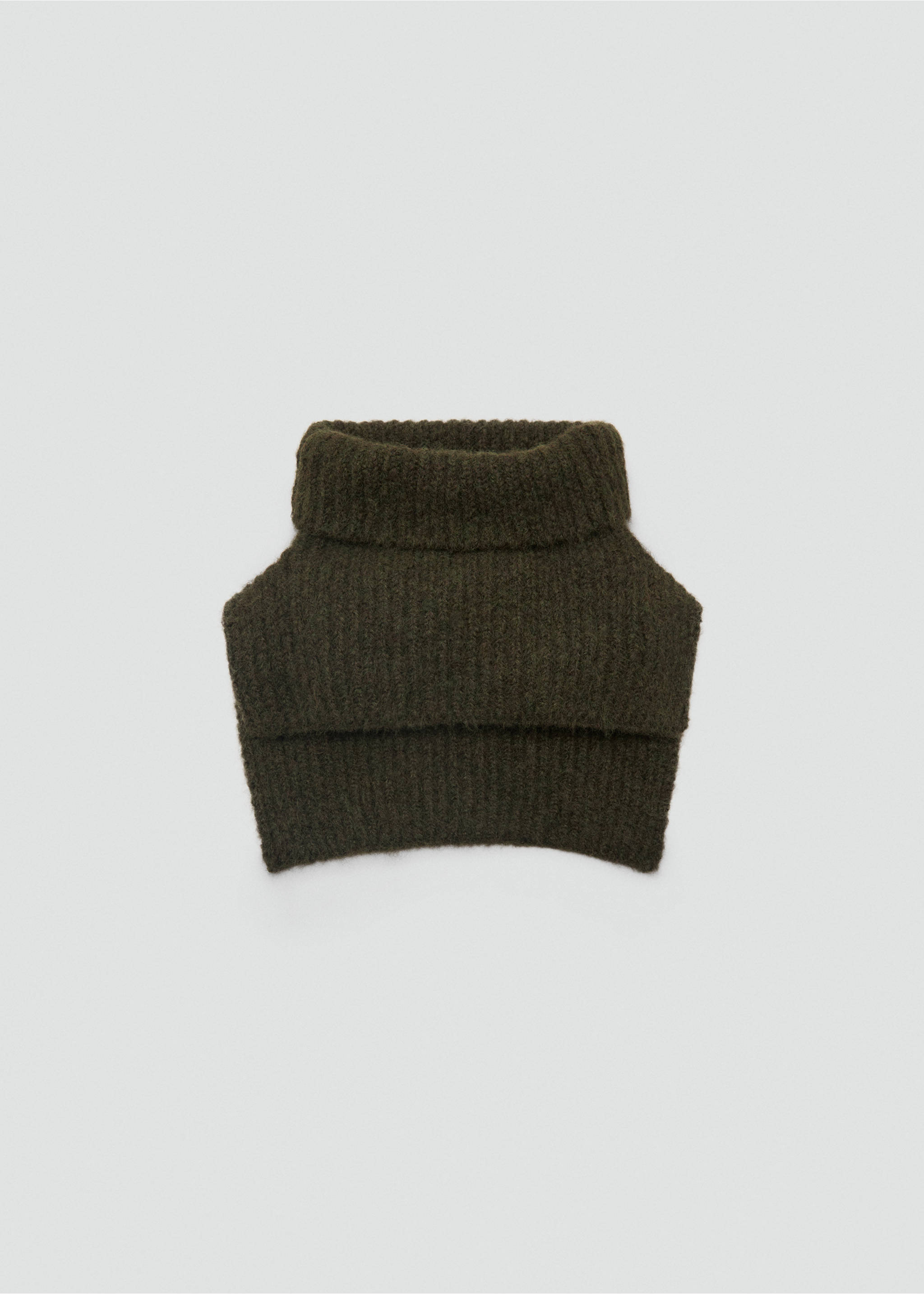 Chal cuello vuelto crop - Artículo sin modelo, Khaki. Ref: 87040304-00.