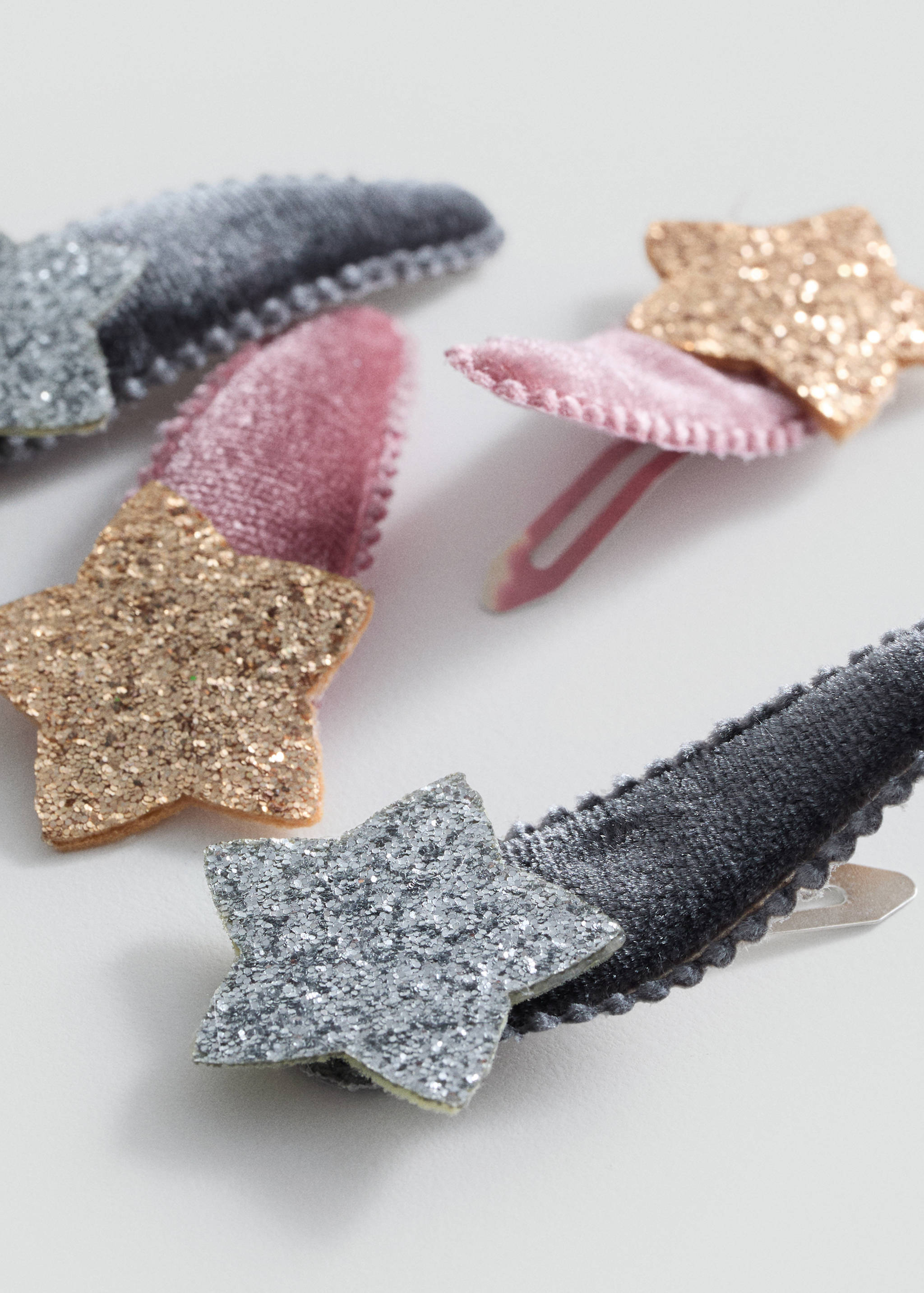 4-pak haarspelden met glitters - Middenvlak