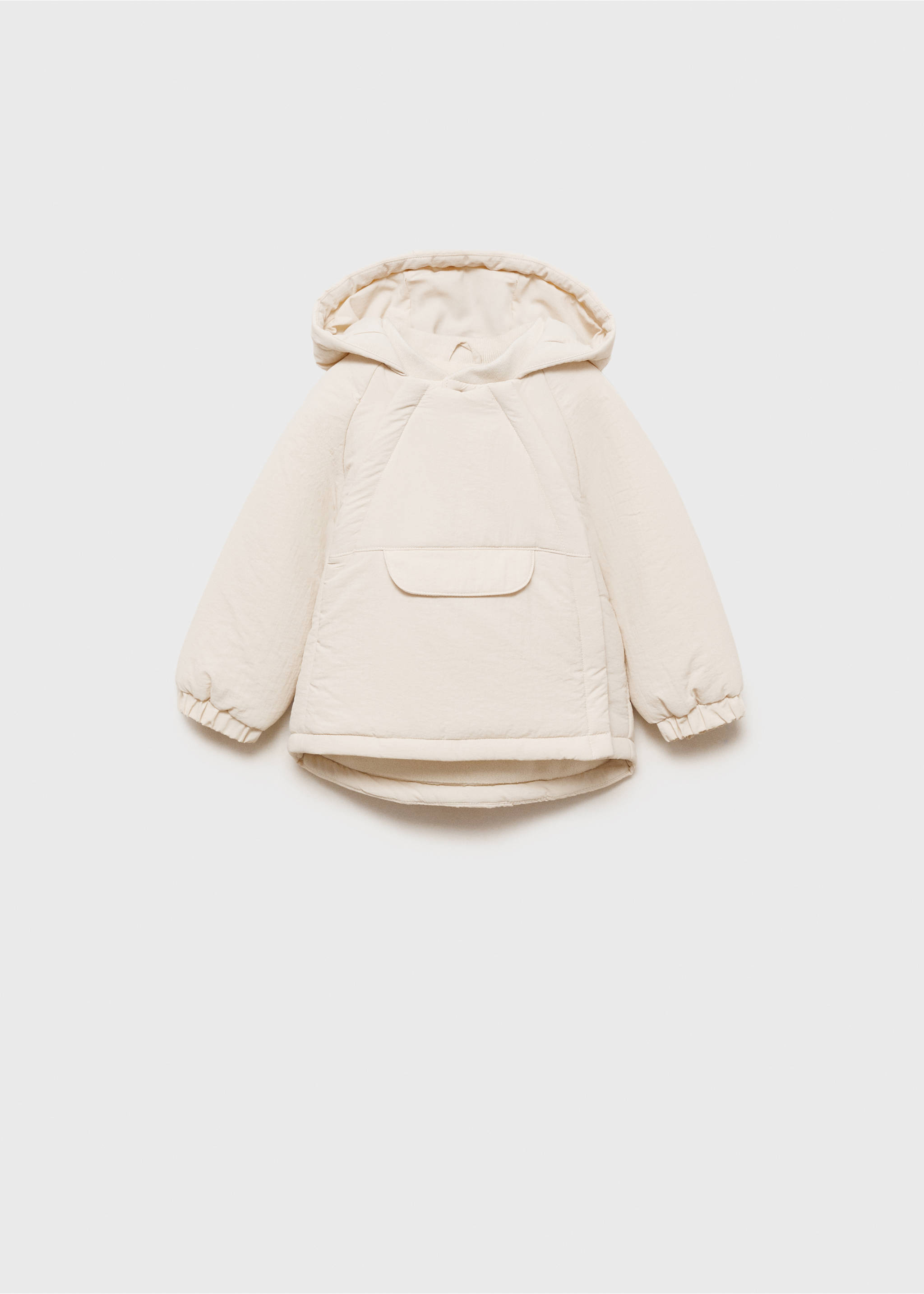 Kangaroo pocket quilted jacket - Article without model, Ecru. Ref: 87040338-00.