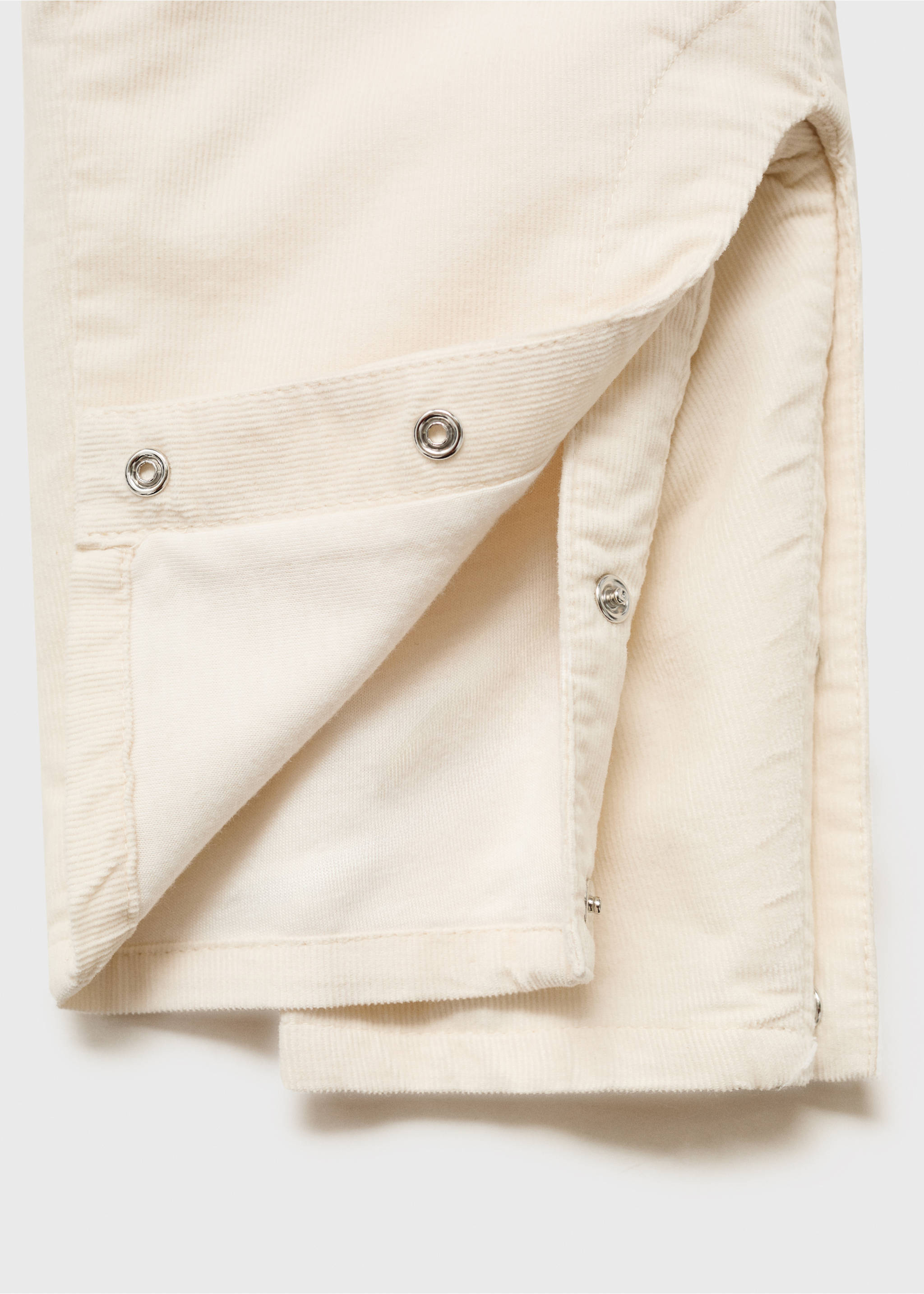 Pocket corduroy dungarees - Details of the article 0, Ecru. Ref: 87040340-00.