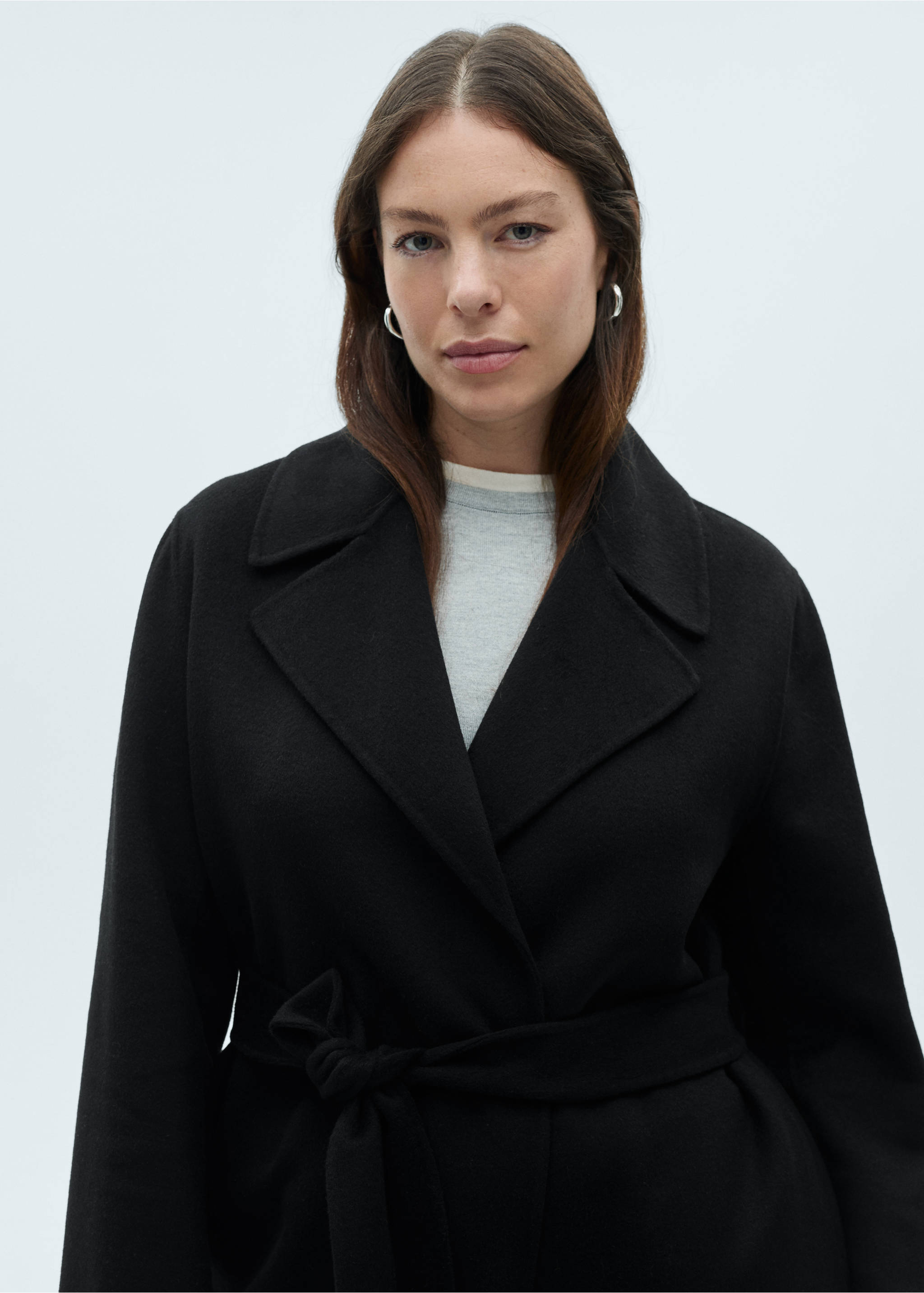 Belt handmade coat - Details of the article 4, Black. Ref: 87040343-00.